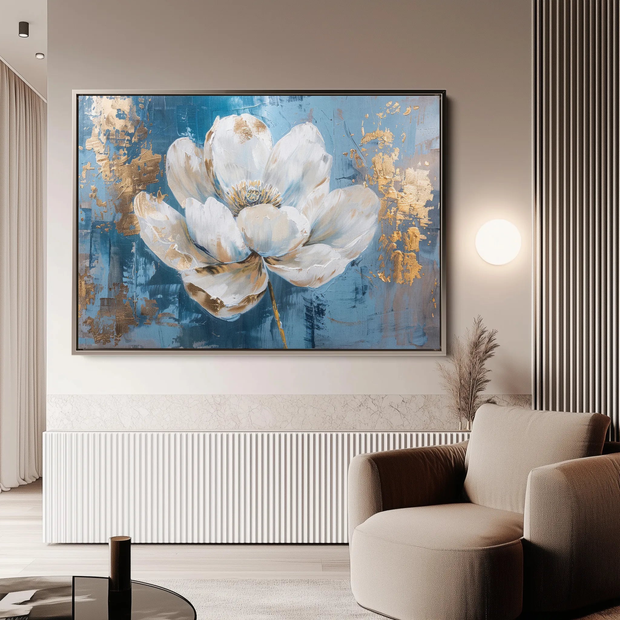 Floral 468 Canvas Art 18" x 24" / 45 x 60 cm / Black