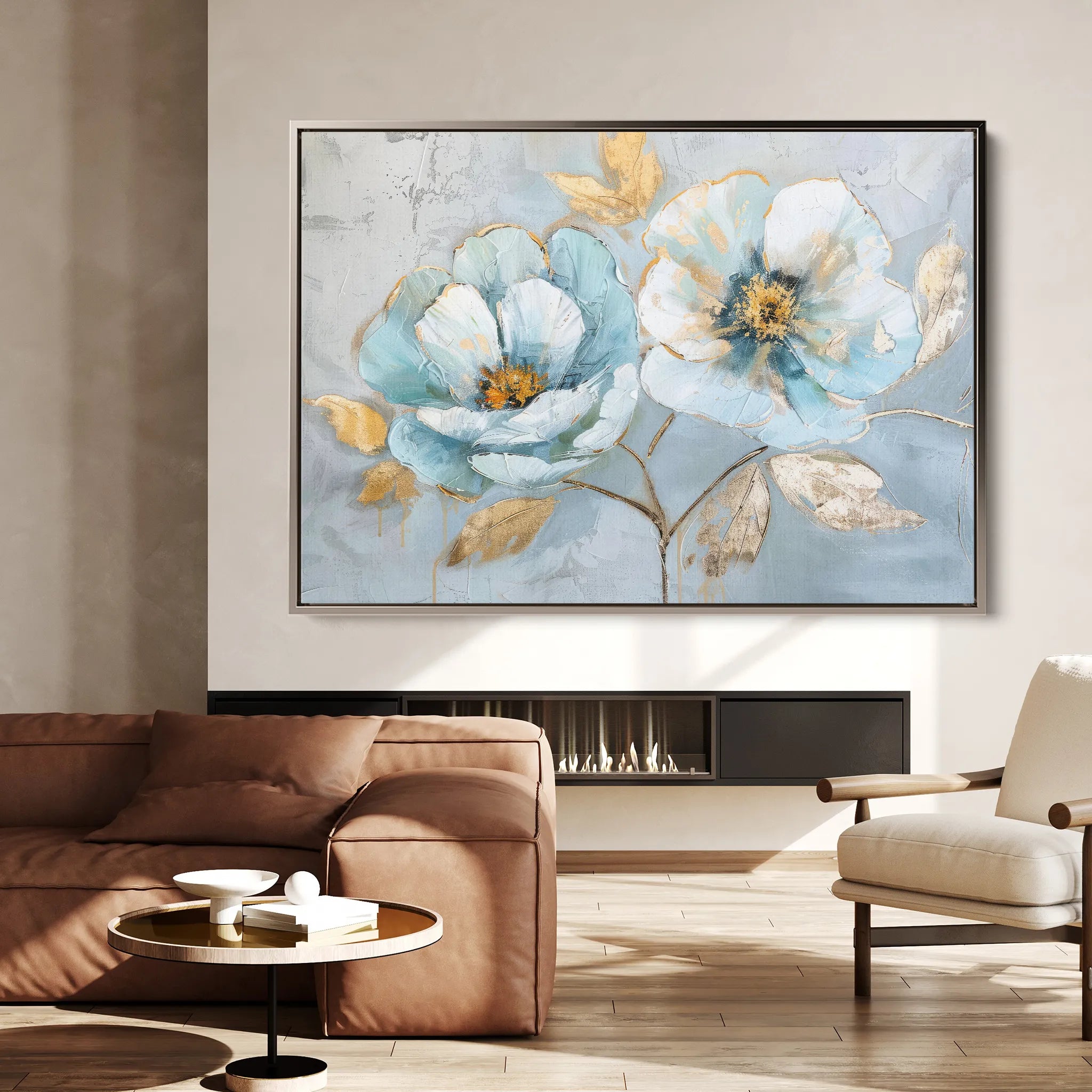 Floral 469 Canvas Art 18" x 24" / 45 x 60 cm / Black