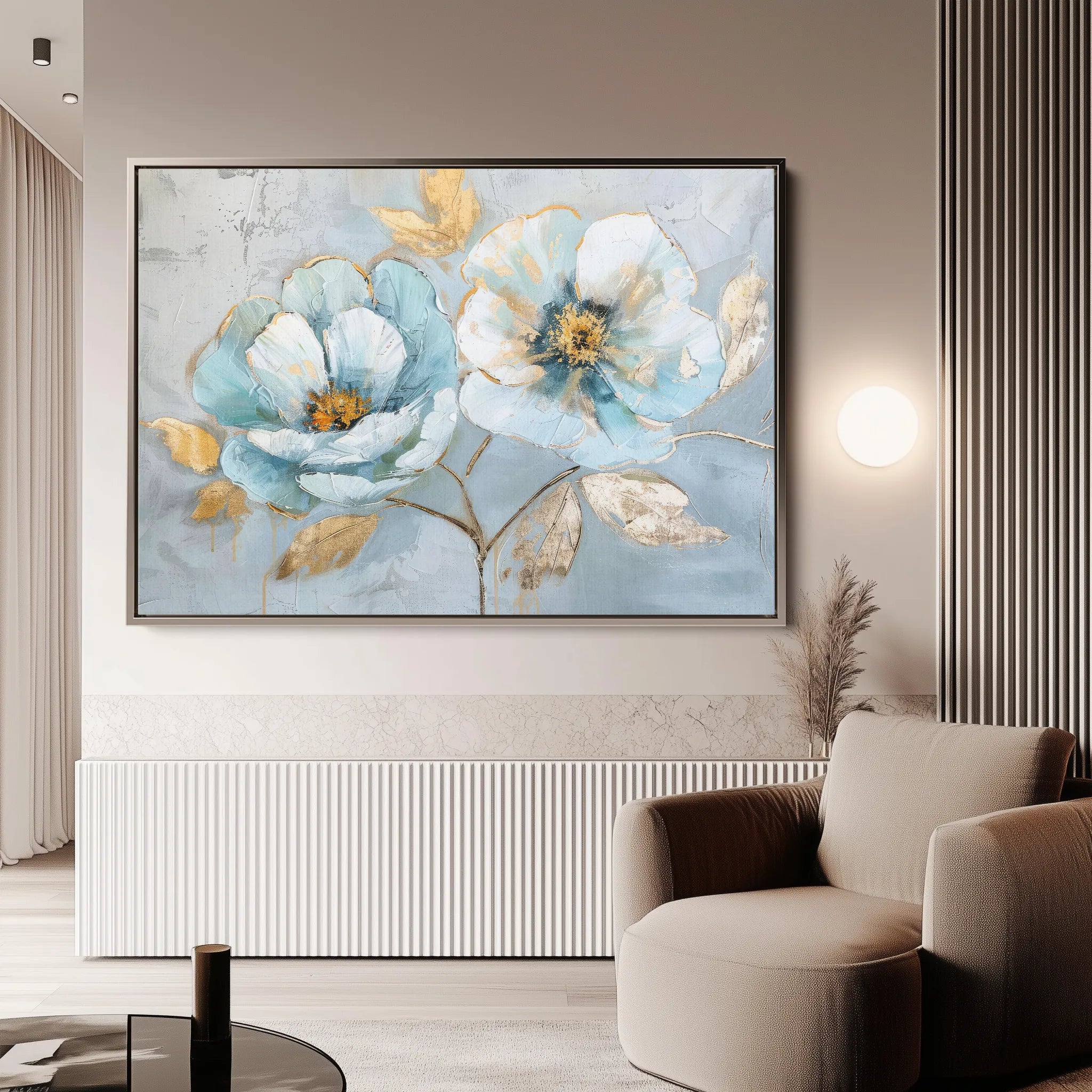 Floral 469 Canvas Art 18" x 24" / 45 x 60 cm / Black