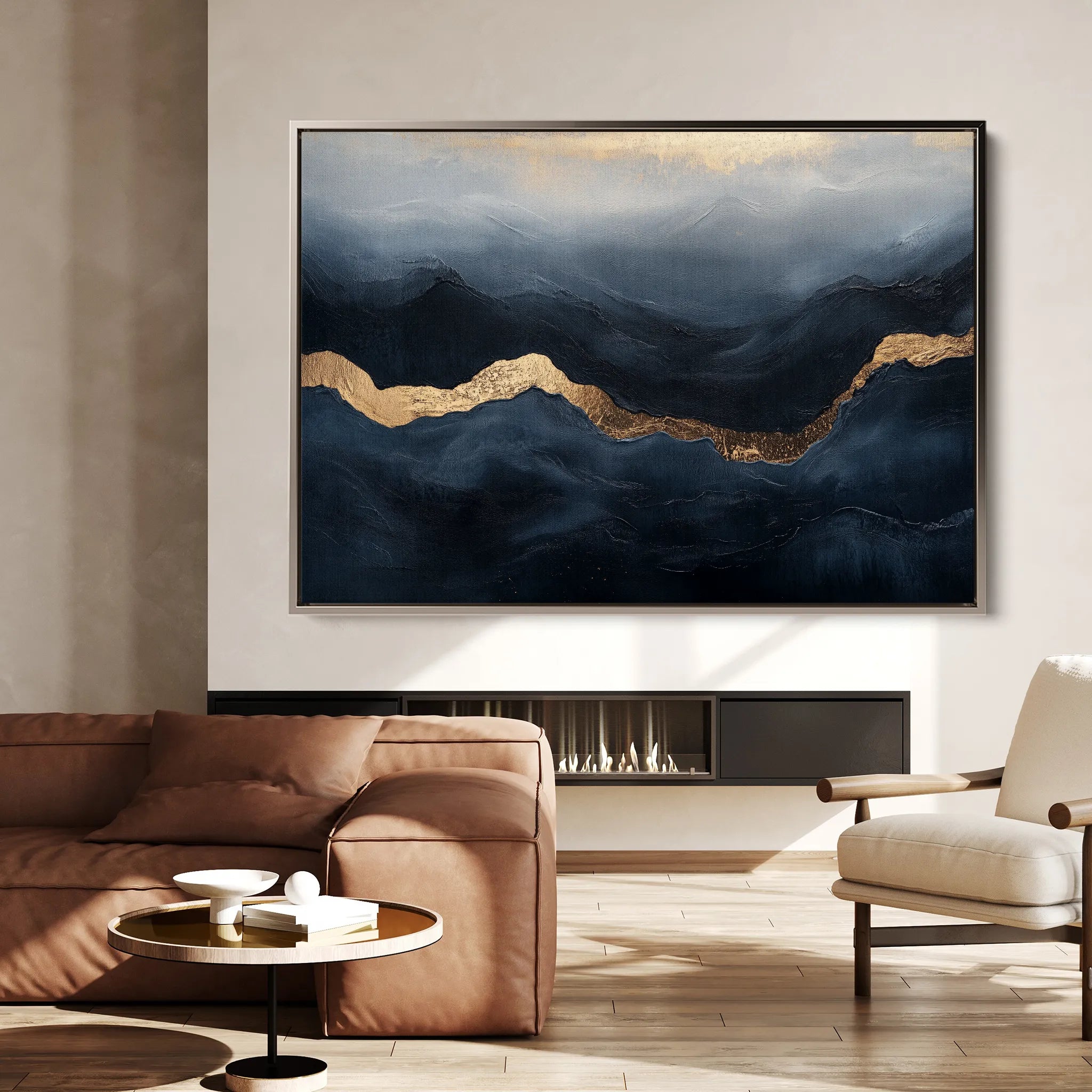 Abstract 470 Canvas Art 18" x 24" / 45 x 60 cm / Black