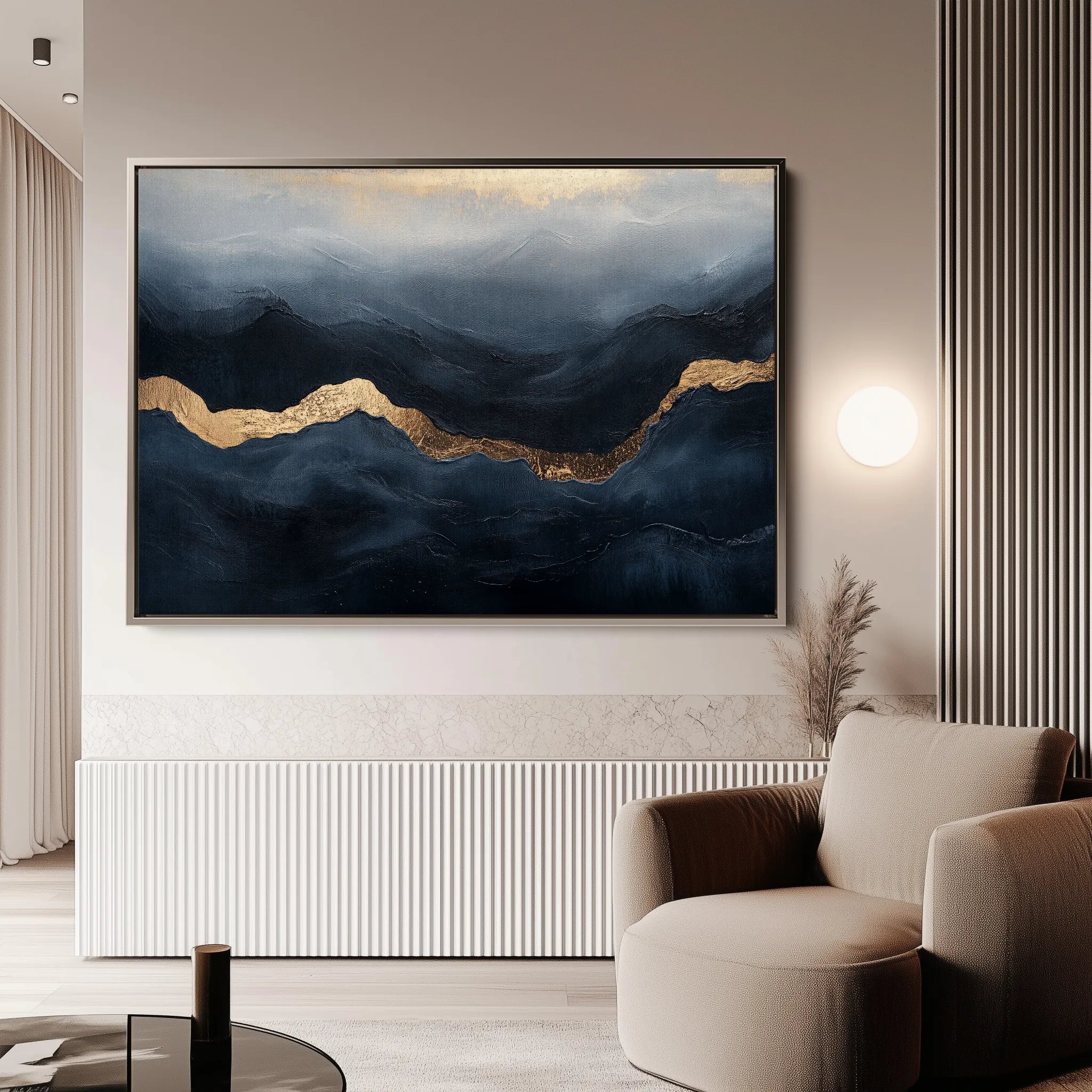 Abstract 470 Canvas Art 18" x 24" / 45 x 60 cm / Black