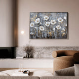 Floral 470 Canvas Art 18" x 24" / 45 x 60 cm / Black