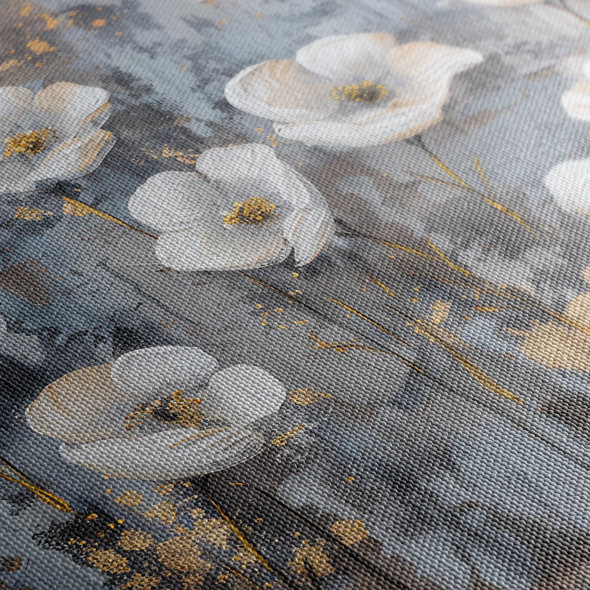 Floral 470 Canvas Art 18" x 24" / 45 x 60 cm / Black