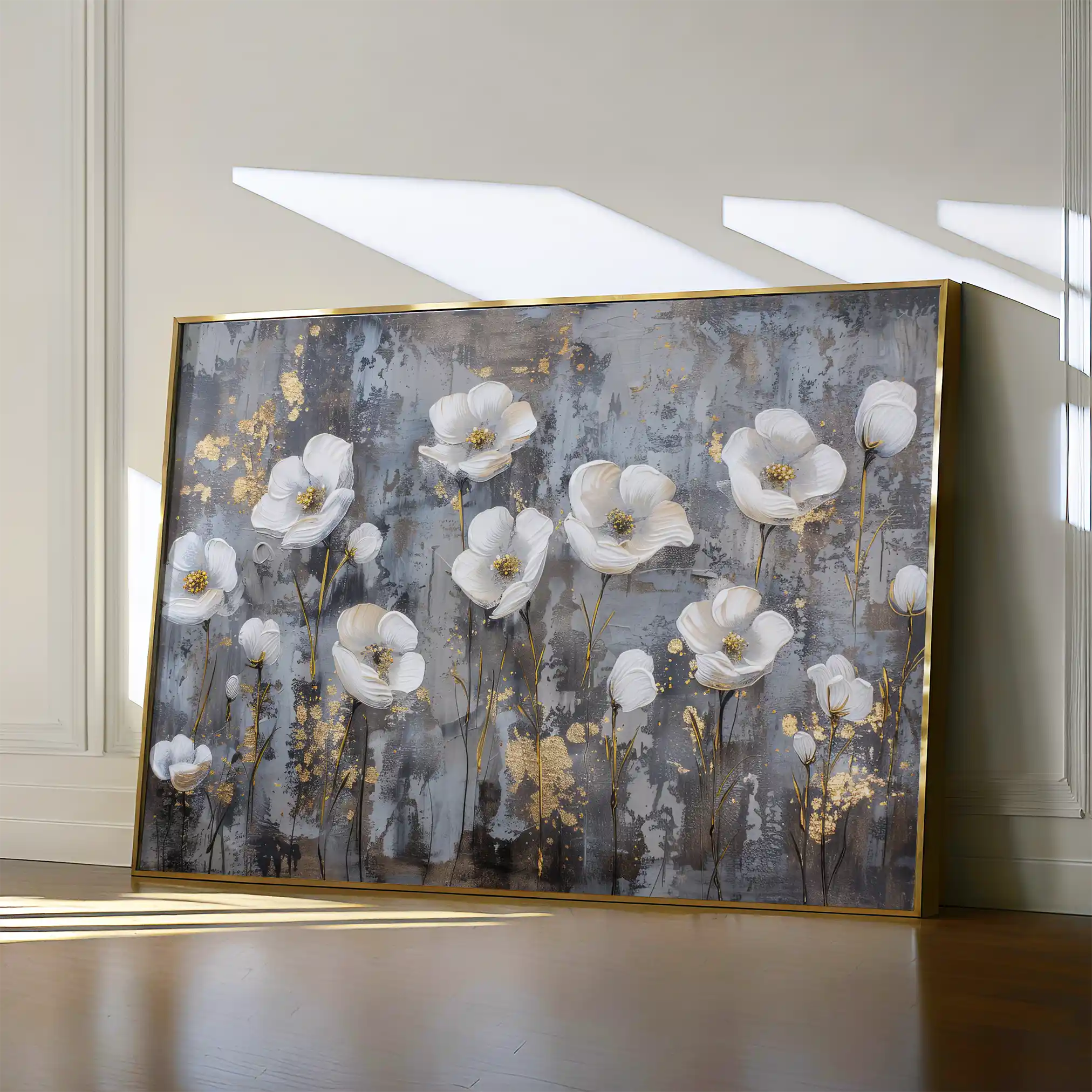 Floral 470 Canvas Art 60 x 40 cm / Black