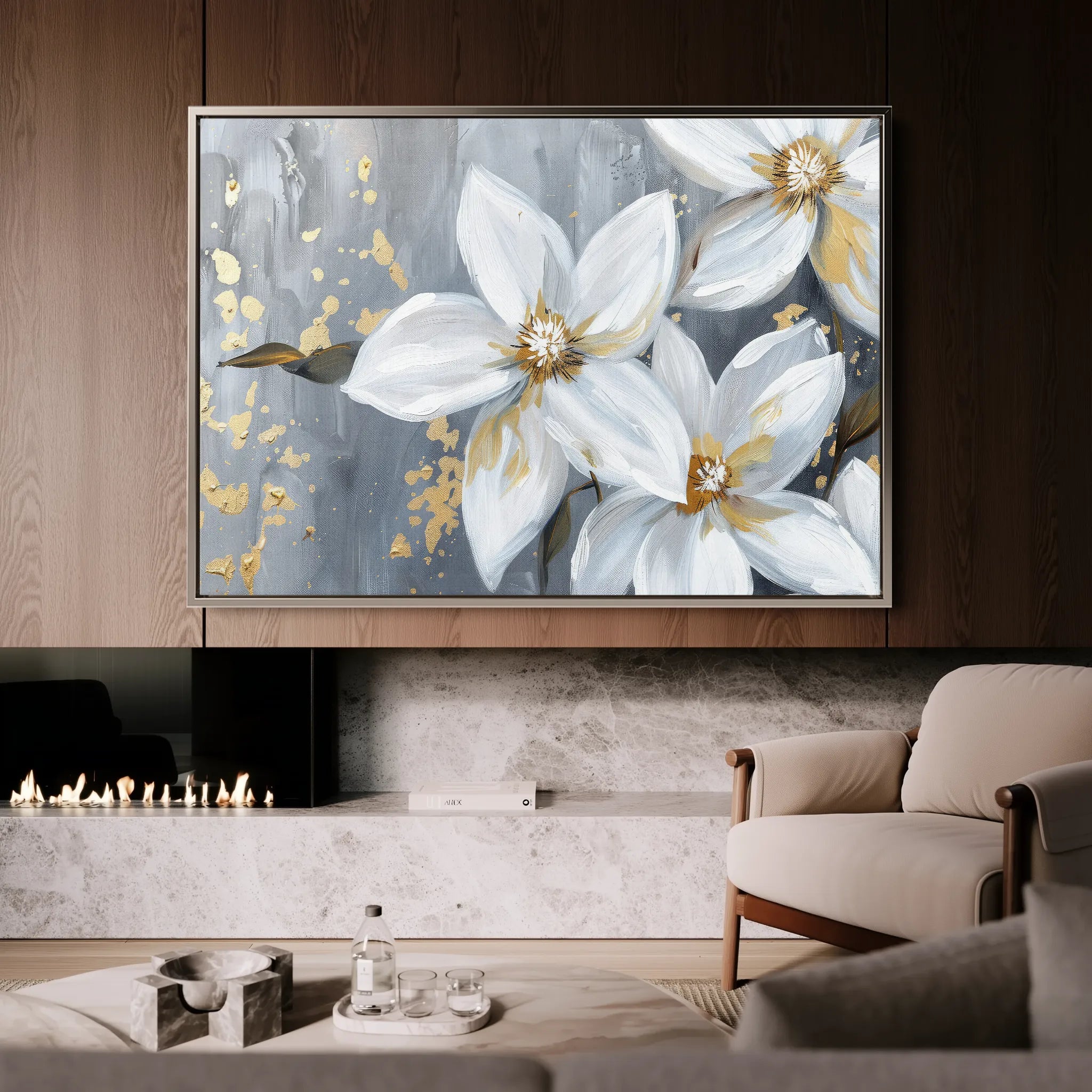Floral 471 Canvas Art 18" x 24" / 45 x 60 cm / Black