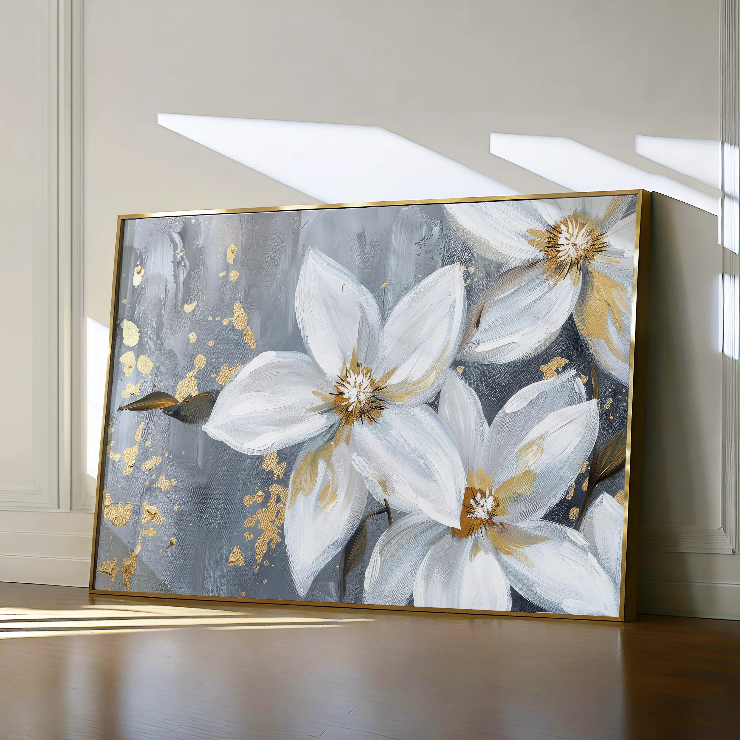 Floral 471 Canvas Art 18" x 24" / 45 x 60 cm / Black
