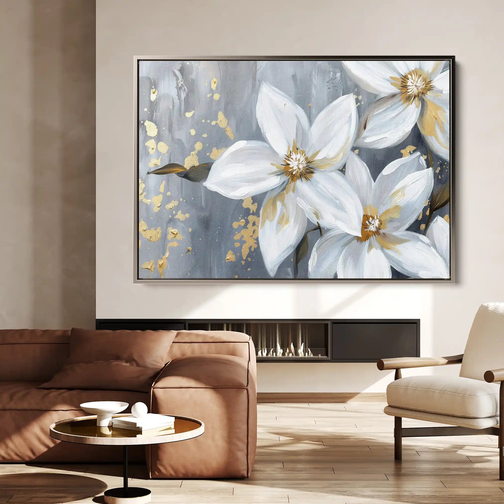 Floral 471 Canvas Art 60 x 40 cm / Black
