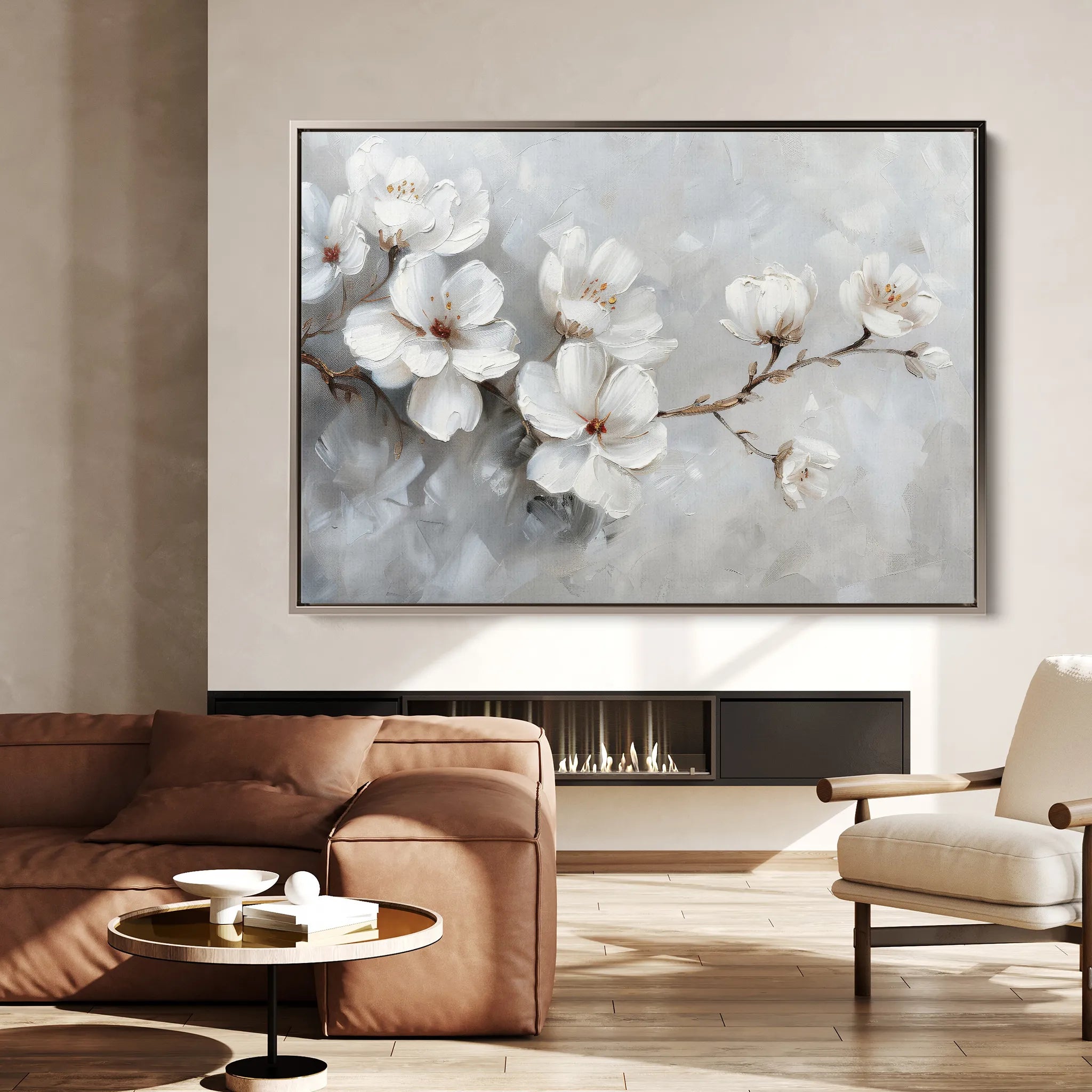 Floral 472 Canvas Art 18" x 24" / 45 x 60 cm / Black