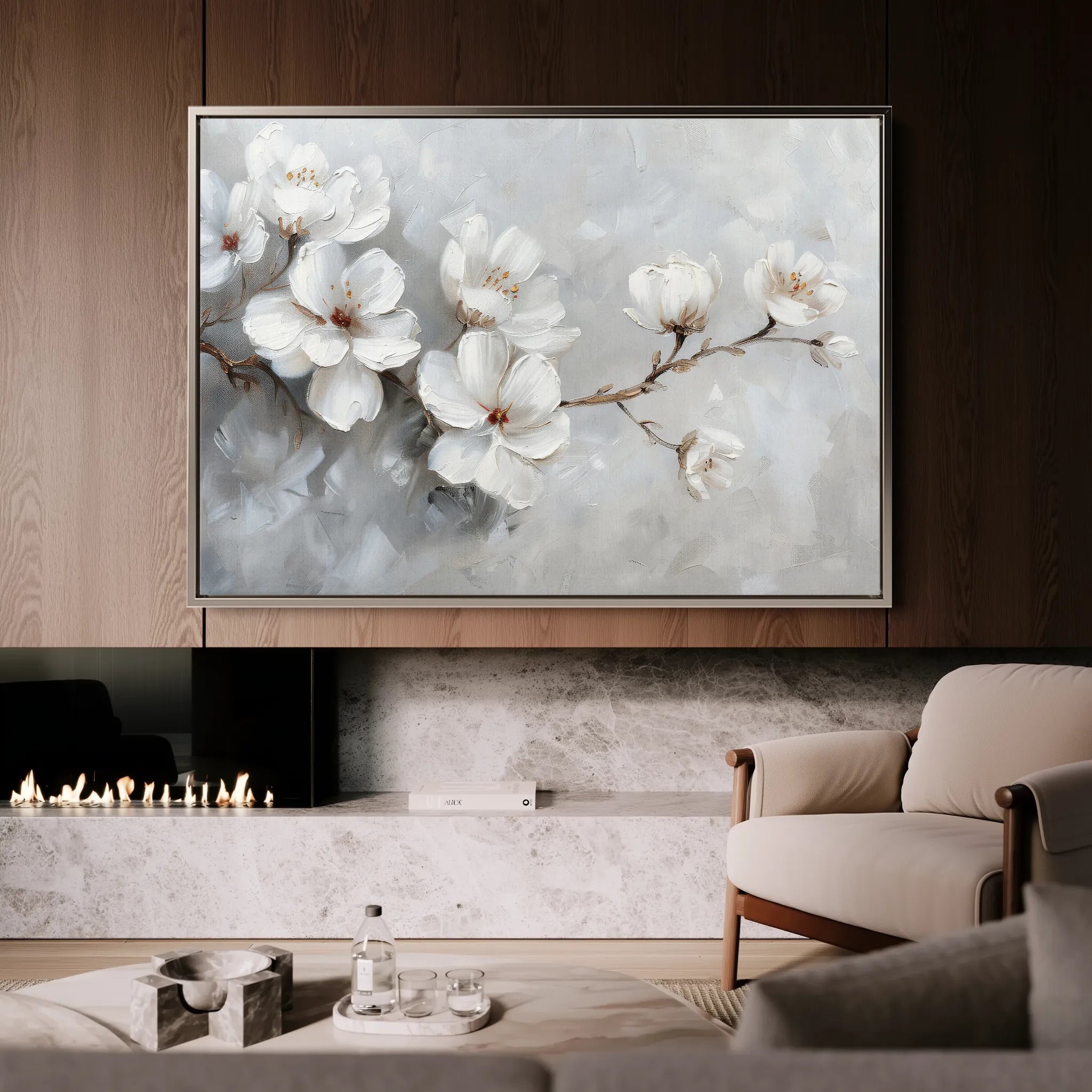 Floral 472 Canvas Art 18" x 24" / 45 x 60 cm / Black