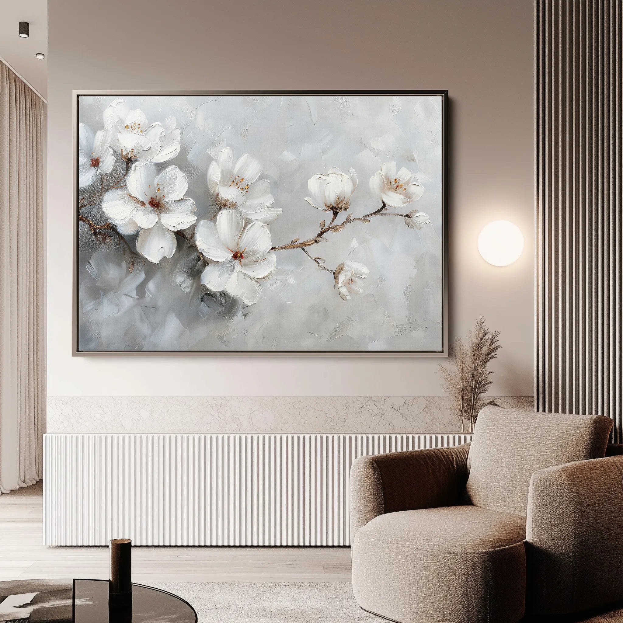 Floral 472 Canvas Art 18" x 24" / 45 x 60 cm / Black