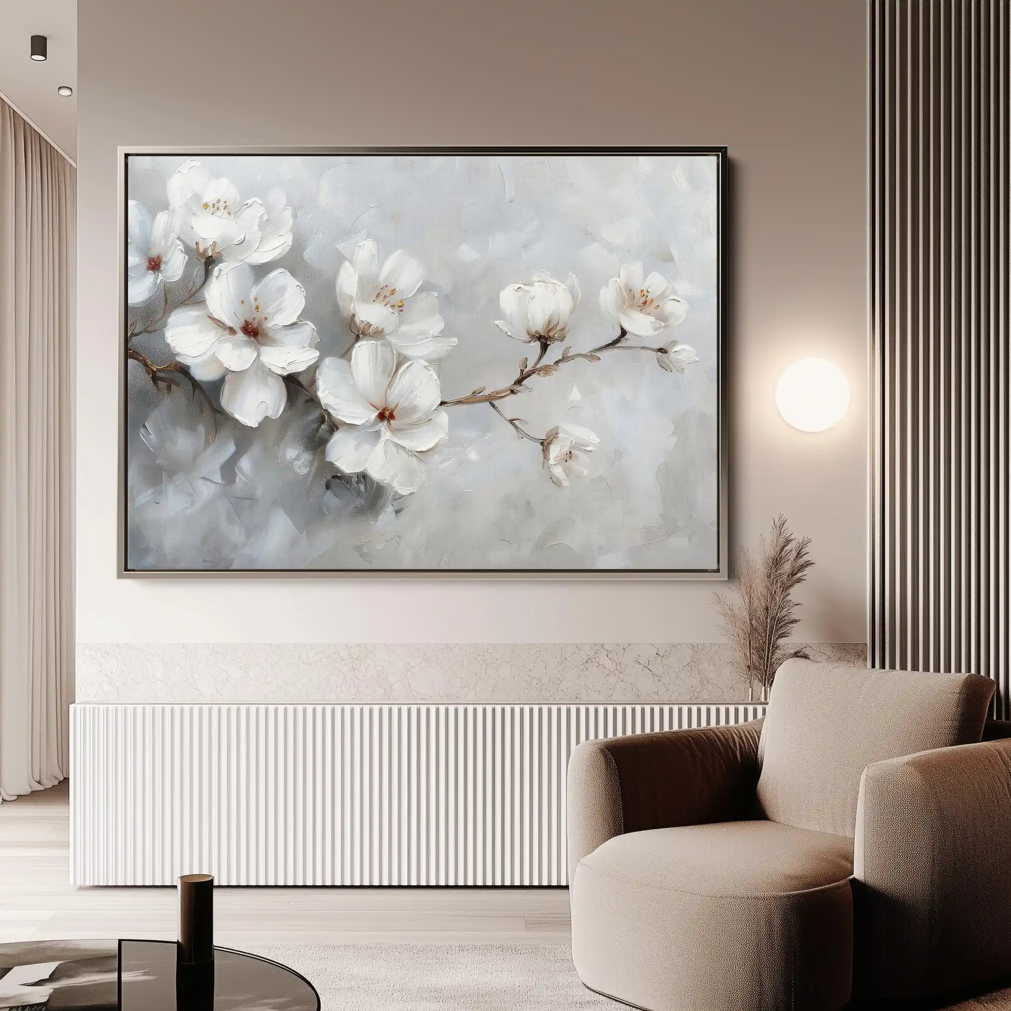 Floral 472 Canvas Art 60 x 40 cm / Black