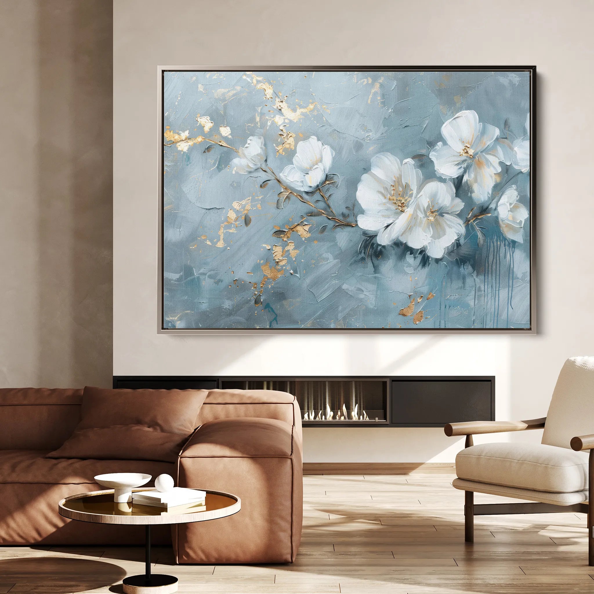 Floral 475 Canvas Art 18" x 24" / 45 x 60 cm / Black