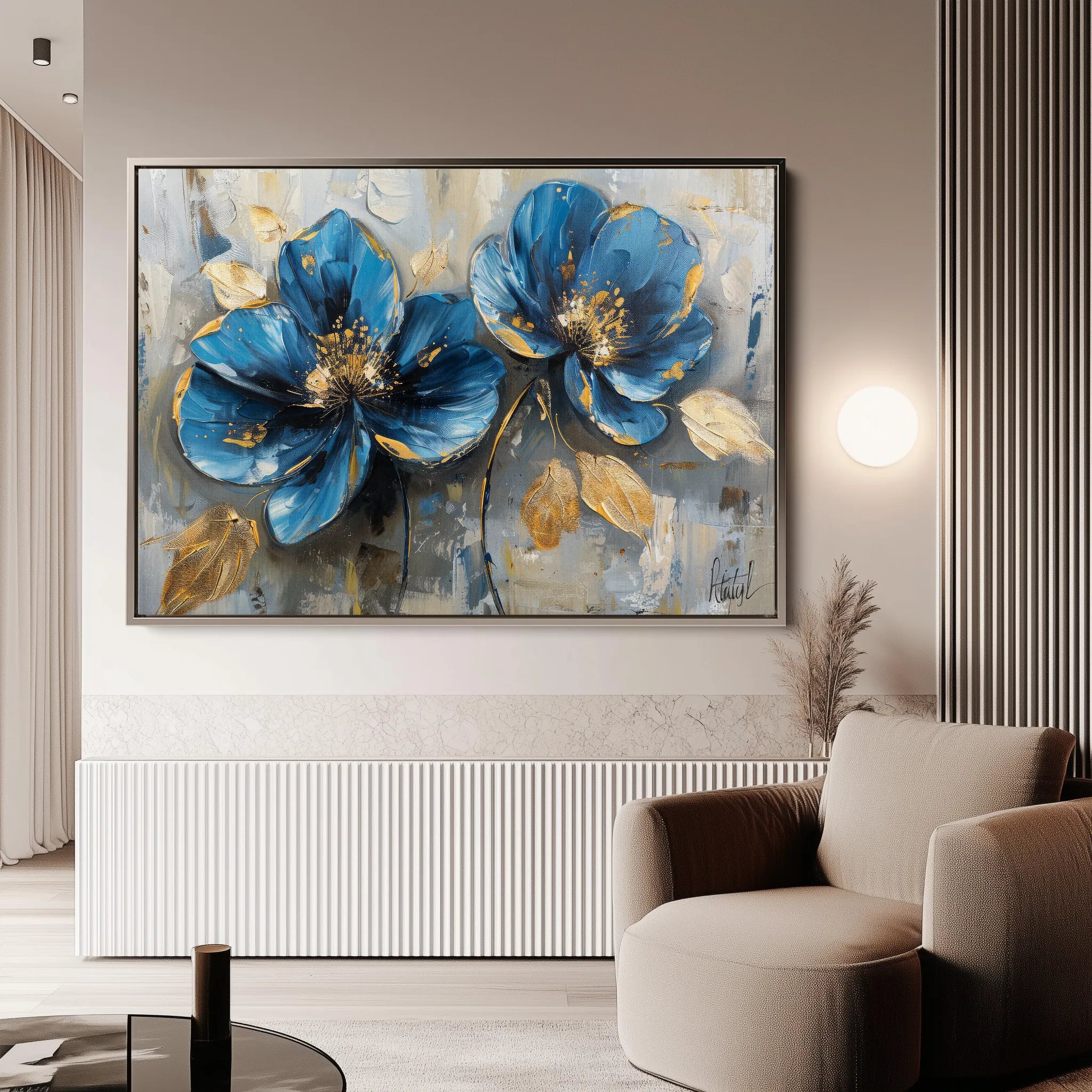 Floral 476 Canvas Art 18" x 24" / 45 x 60 cm / Black