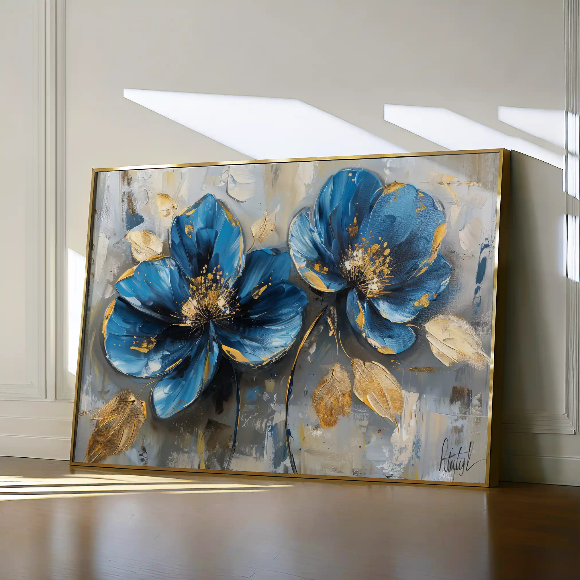 Floral 476 Canvas Art 60 x 40 cm / Black