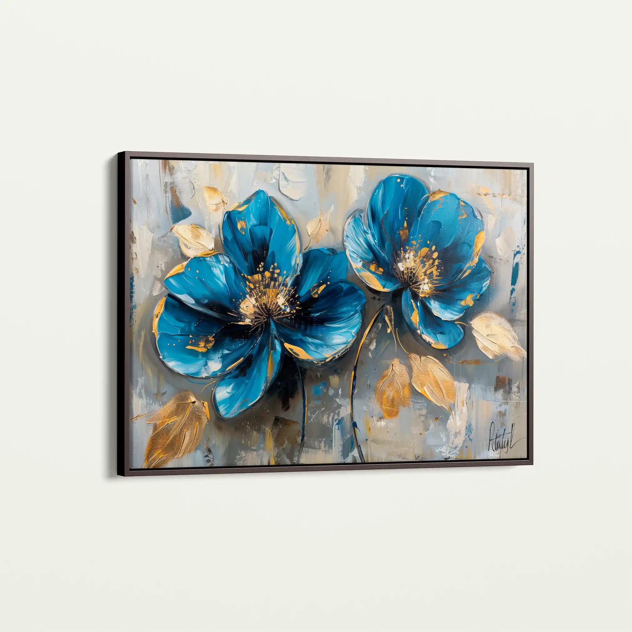 Floral 476 Canvas Art 60 x 40 cm / Black