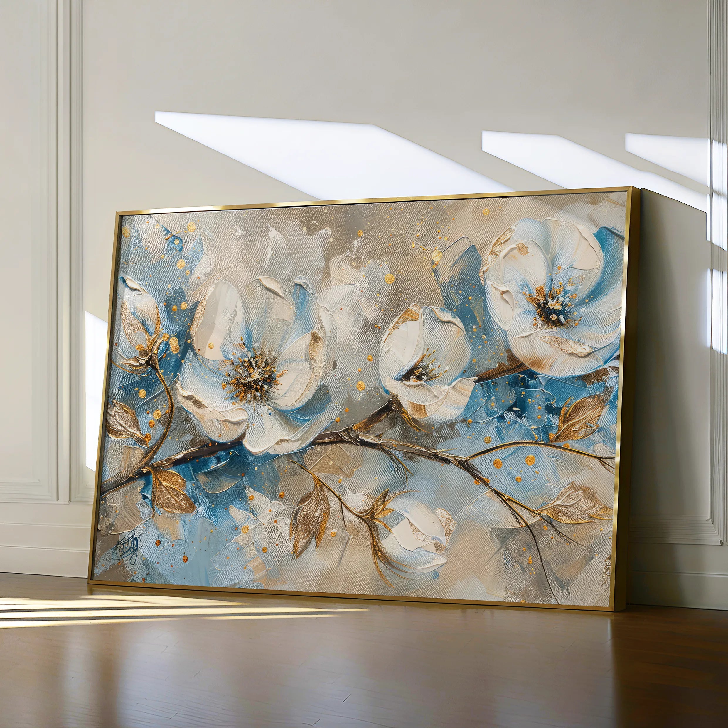 Floral 477 Canvas Art 18" x 24" / 45 x 60 cm / Black