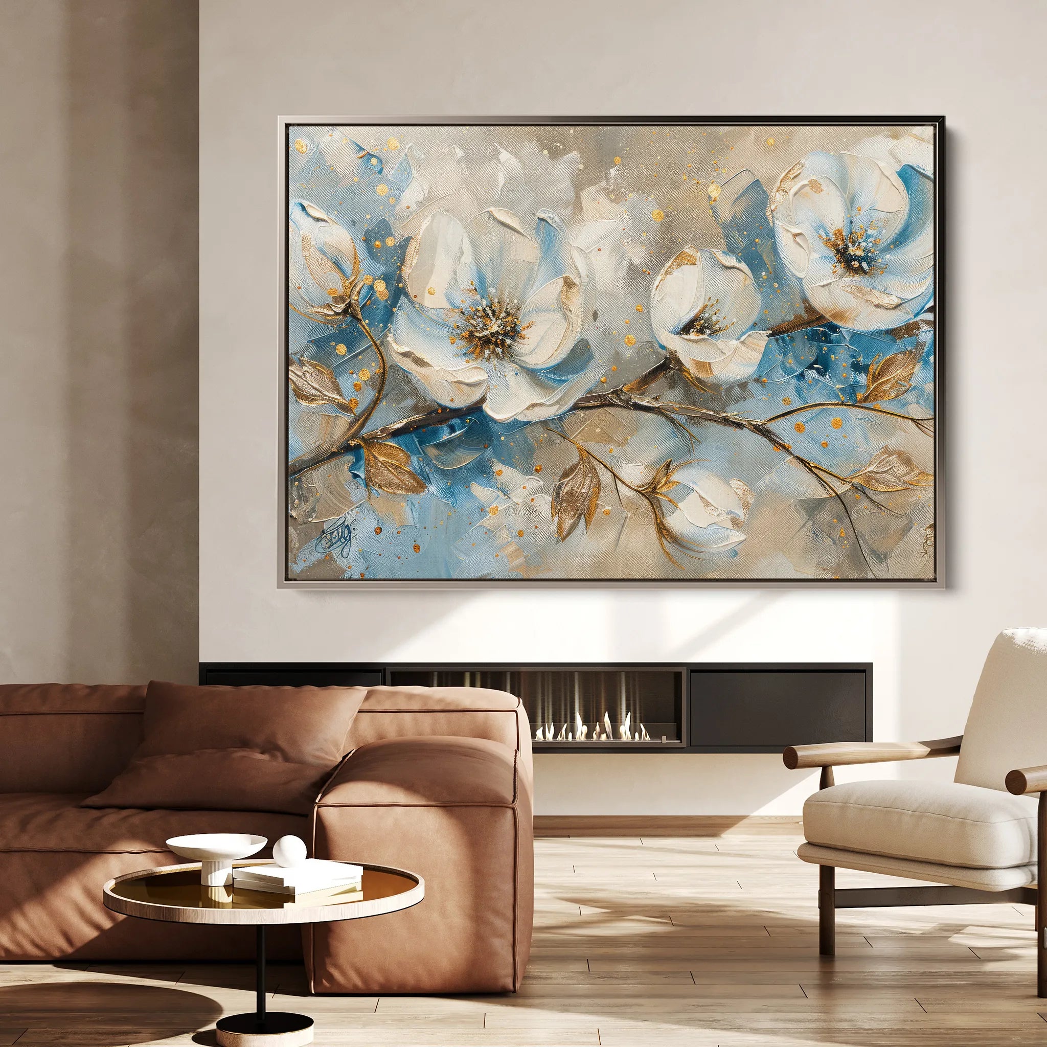 Floral 477 Canvas Art 18" x 24" / 45 x 60 cm / Black