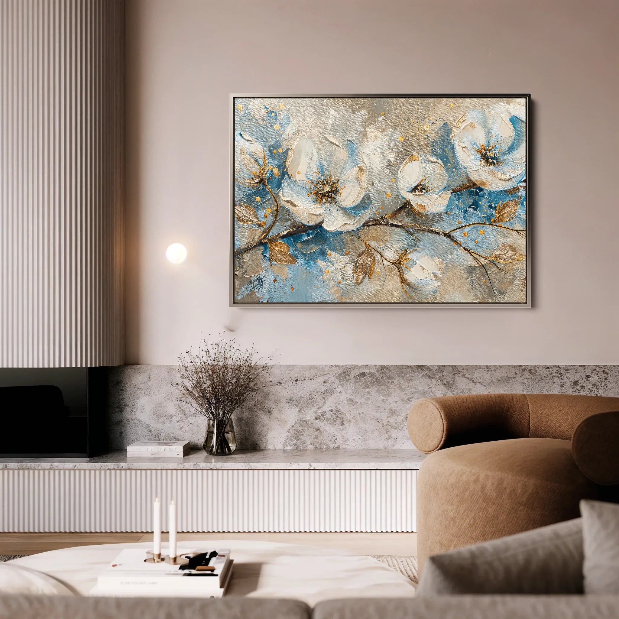 Floral 477 Canvas Art 18" x 24" / 45 x 60 cm / Black