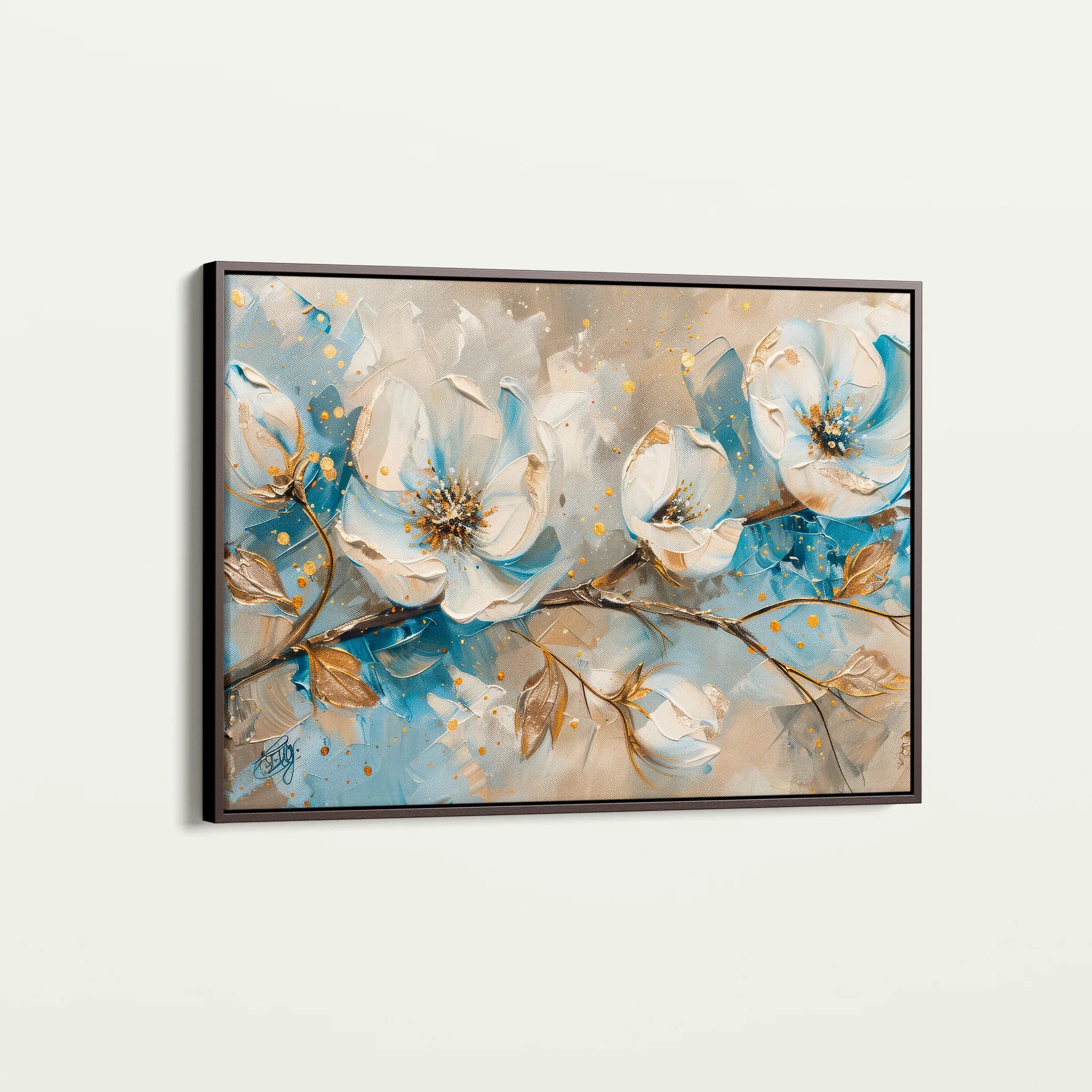 Floral 477 Canvas Art 18" x 24" / 45 x 60 cm / Black