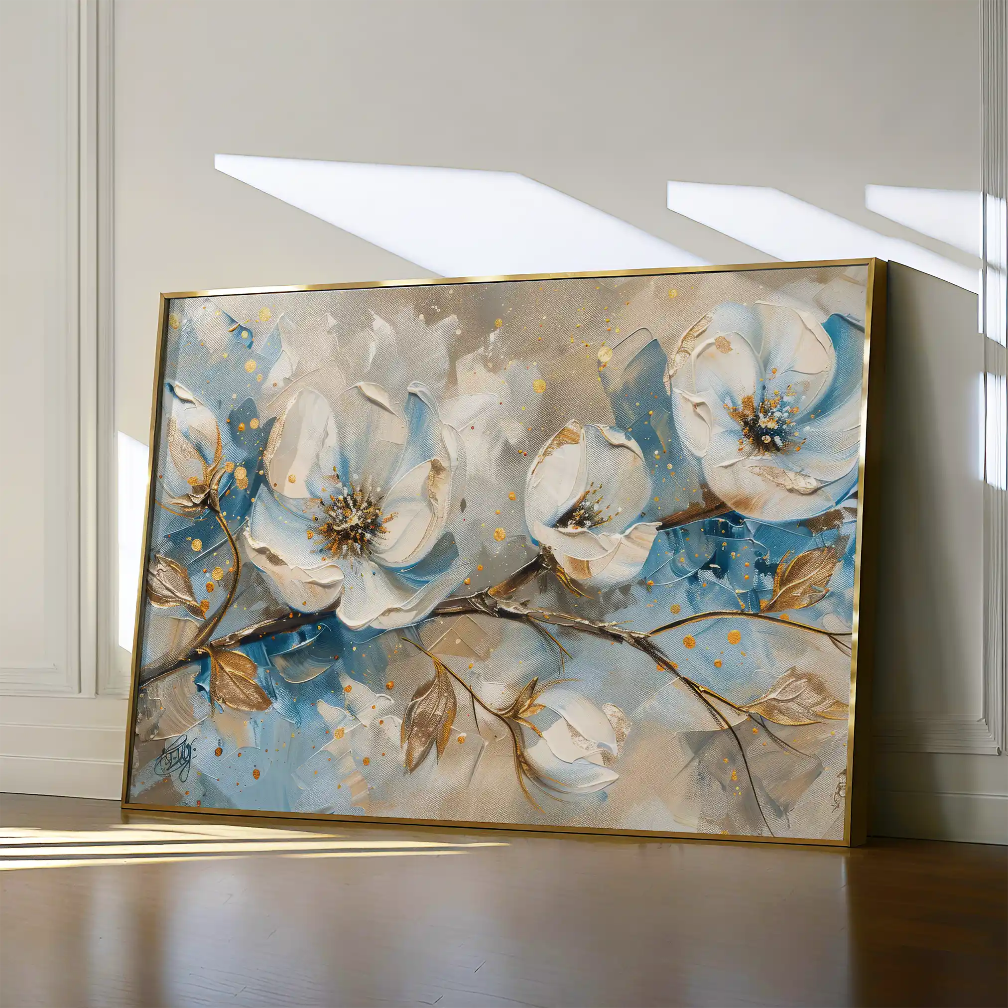 Floral 477 Canvas Art 60 x 40 cm / Black