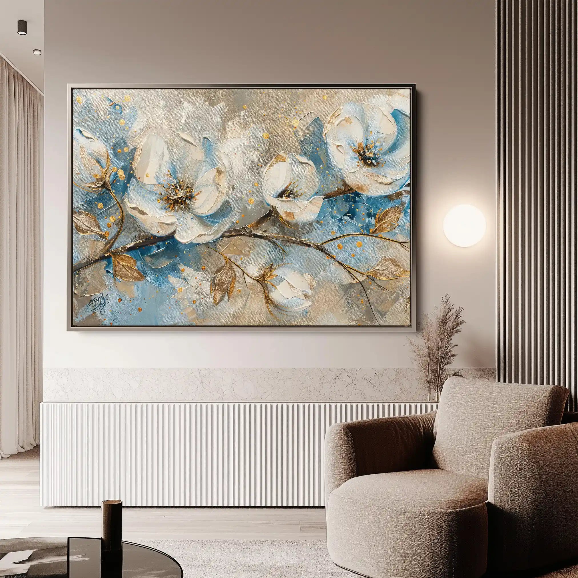 Floral 477 Canvas Art 60 x 40 cm / Black