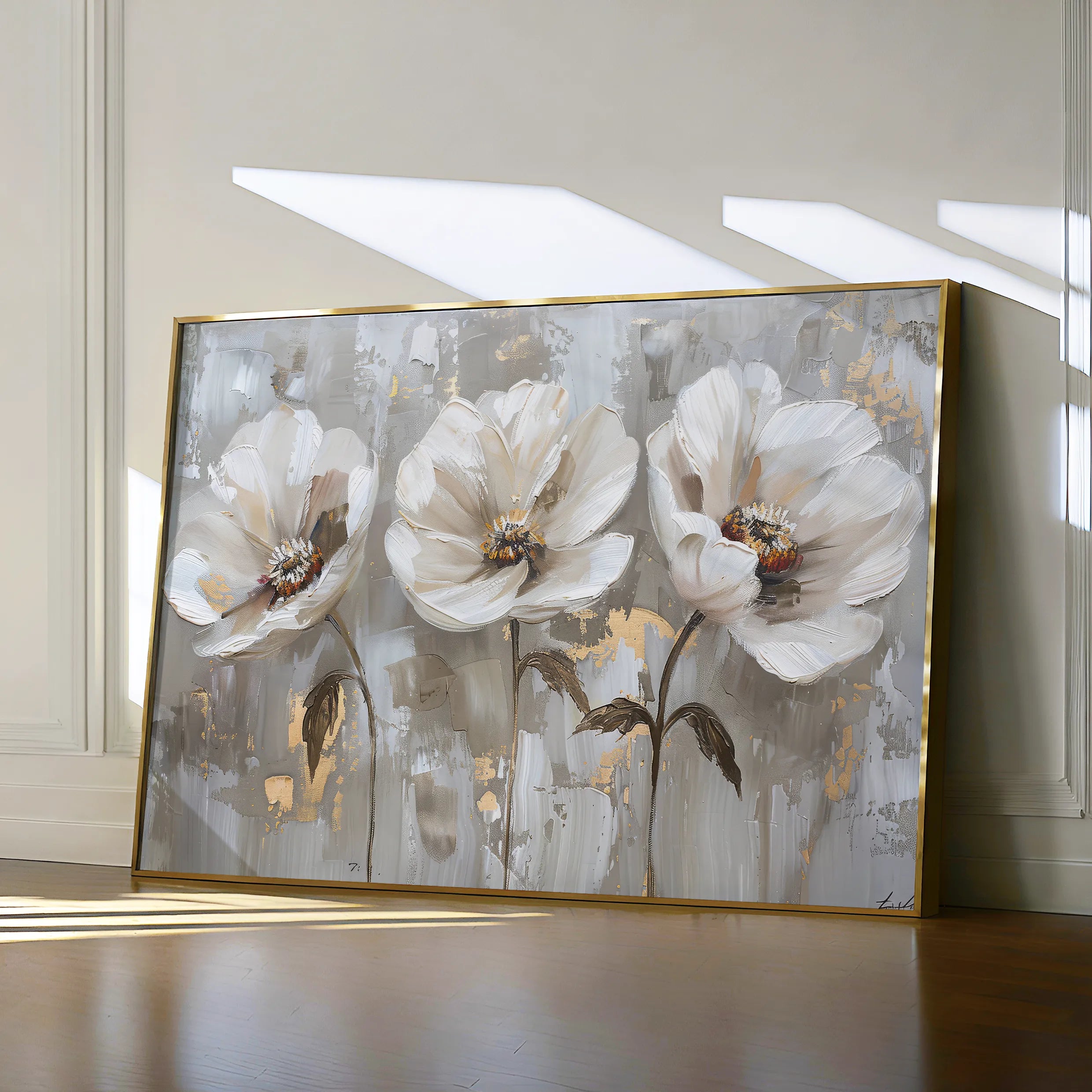 Floral 478 Canvas Art 18" x 24" / 45 x 60 cm / Black