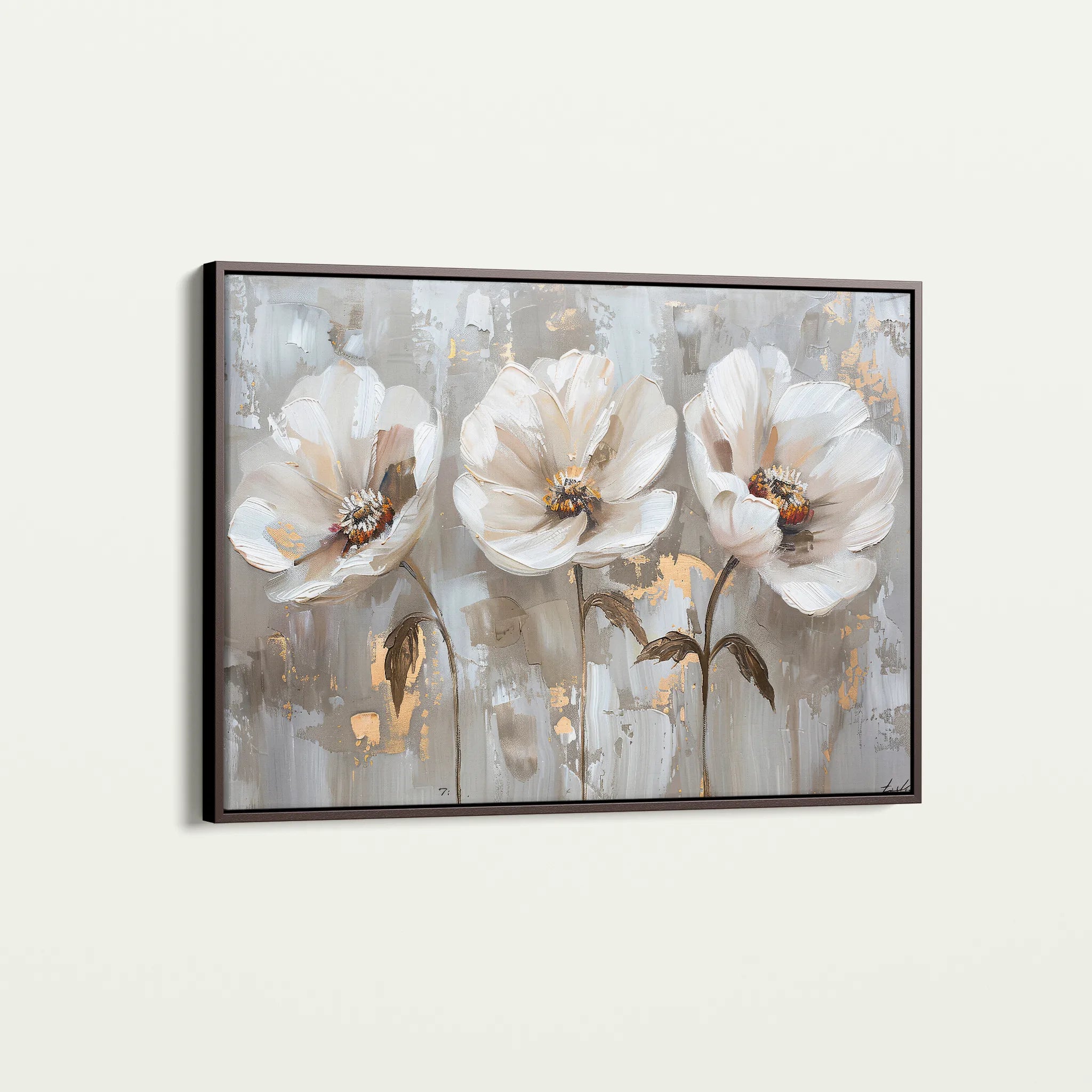 Floral 478 Canvas Art 18" x 24" / 45 x 60 cm / Black