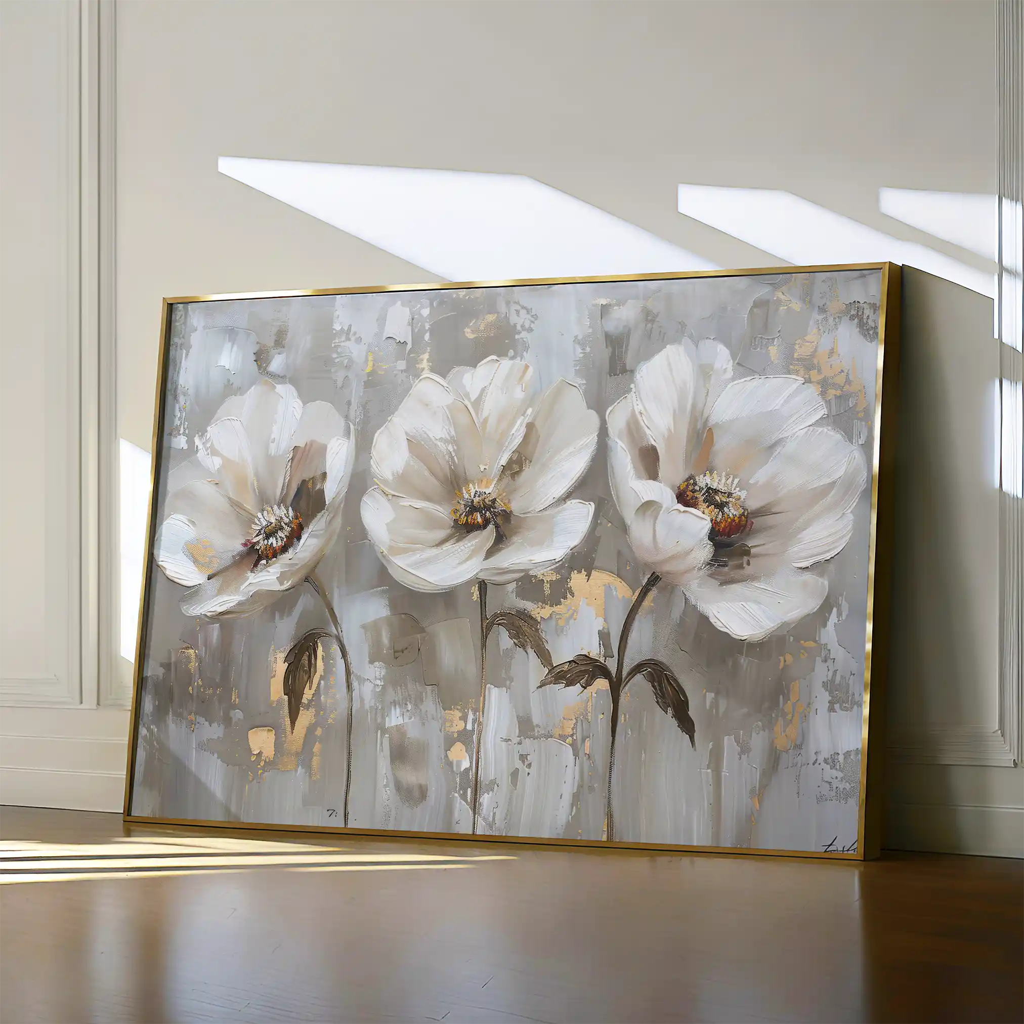 Floral 478 Canvas Art 60 x 40 cm / Black