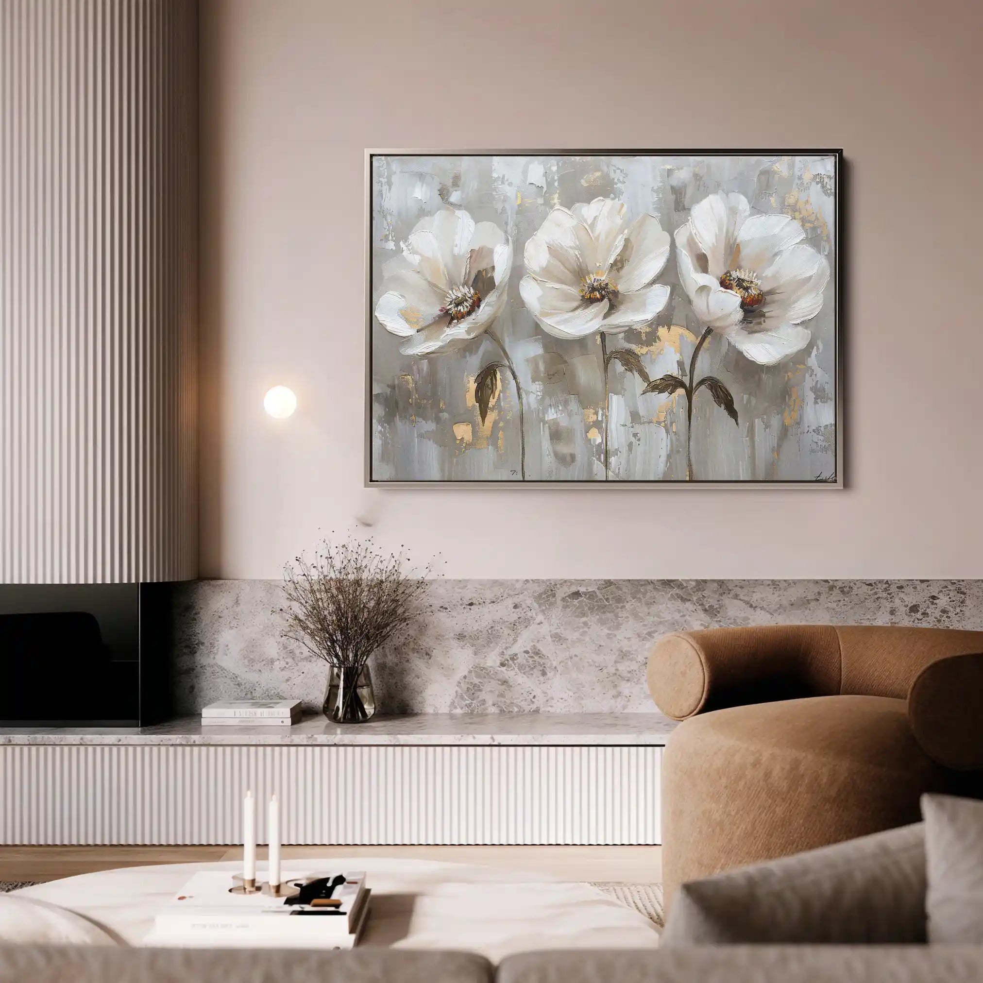 Floral 478 Canvas Art 60 x 40 cm / Black
