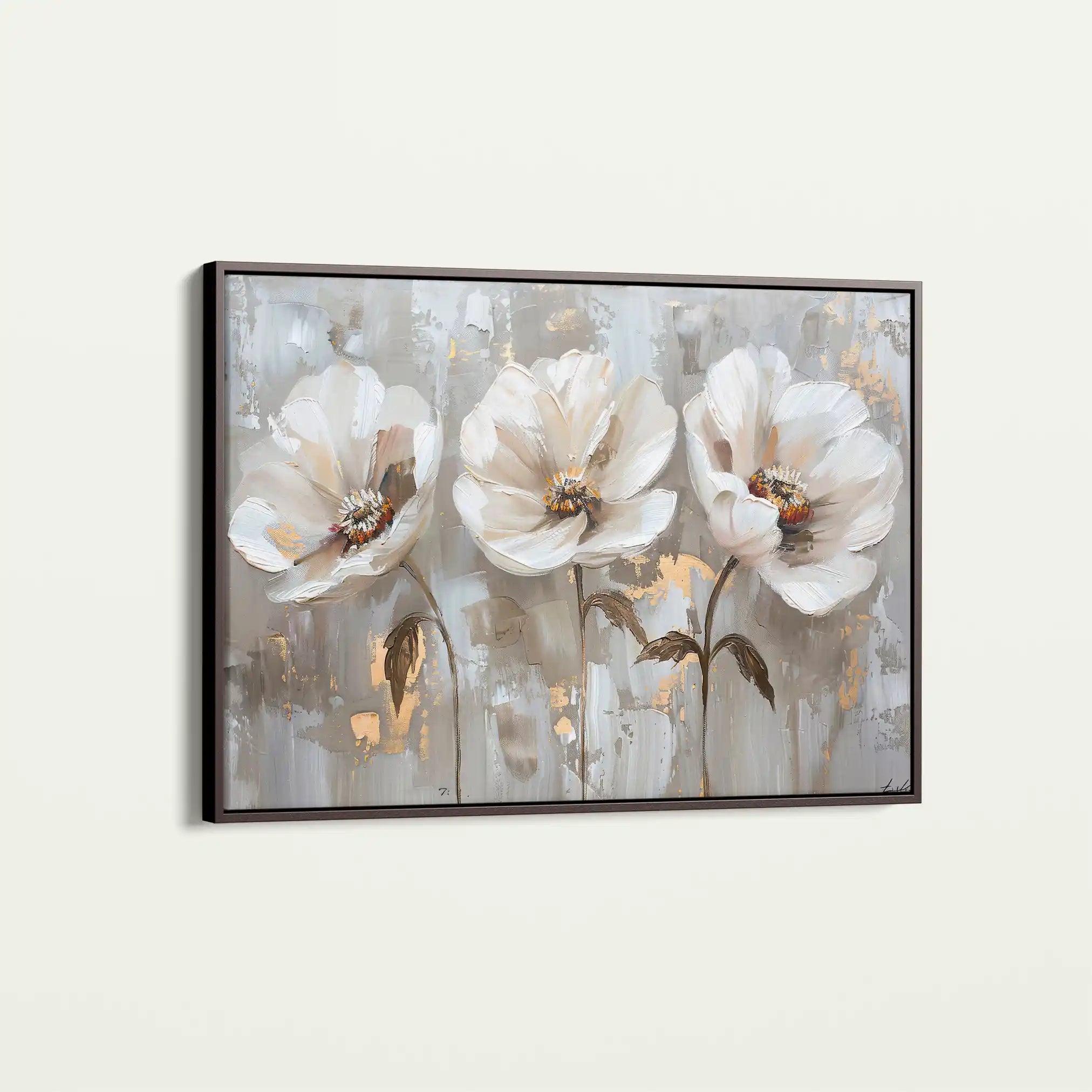 Floral 478 Canvas Art 60 x 40 cm / Black