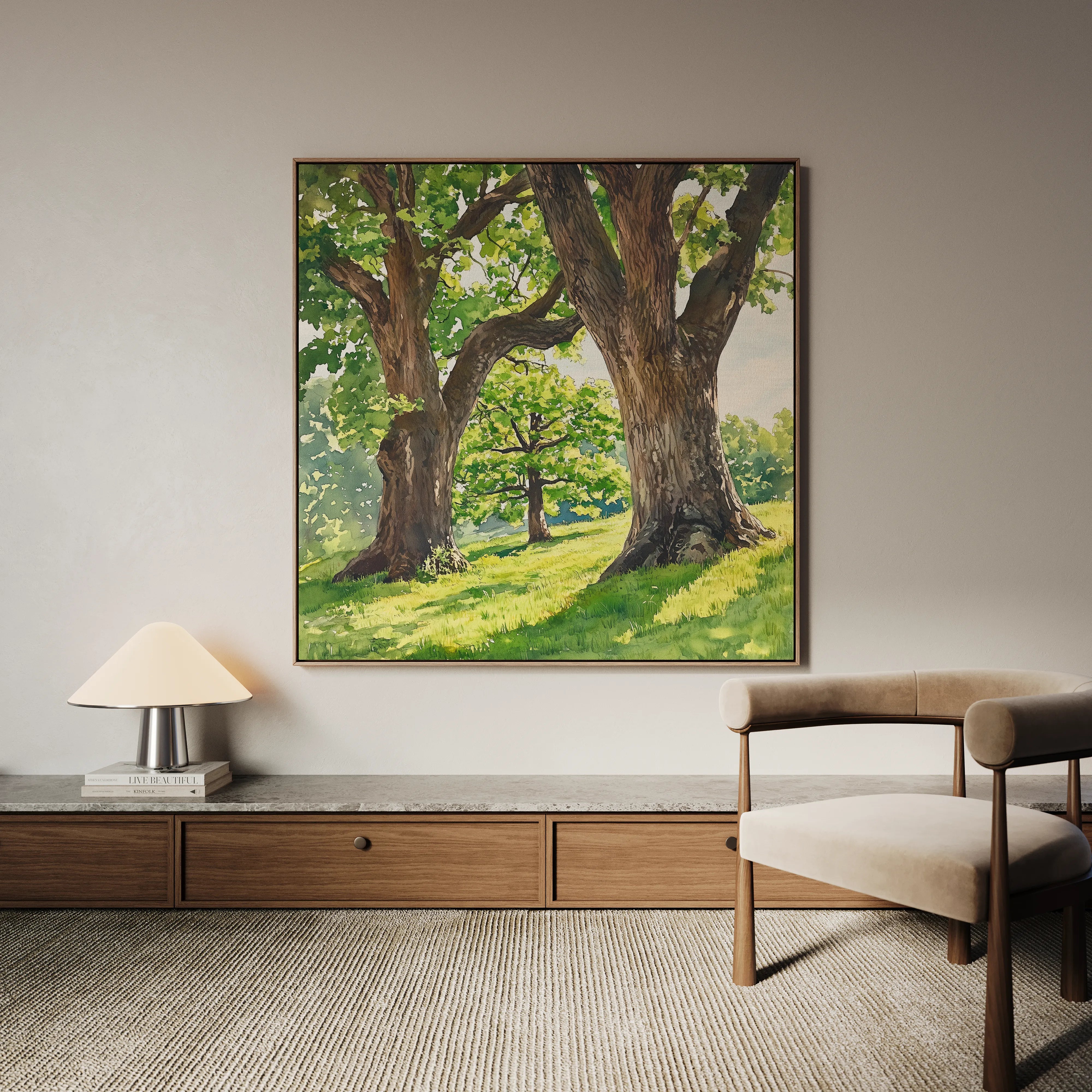 Landscape 478 Canvas Art 16" x 16" / 40 x 40 cm / Black