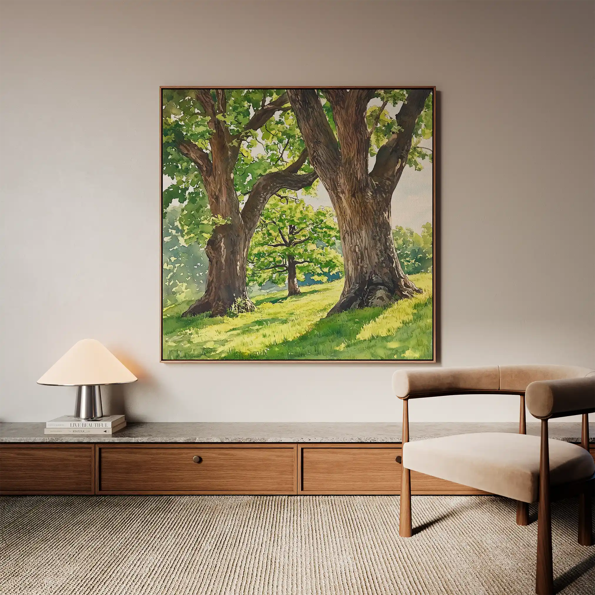 Landscape 478 Canvas Art 60 x 60 cm / Black