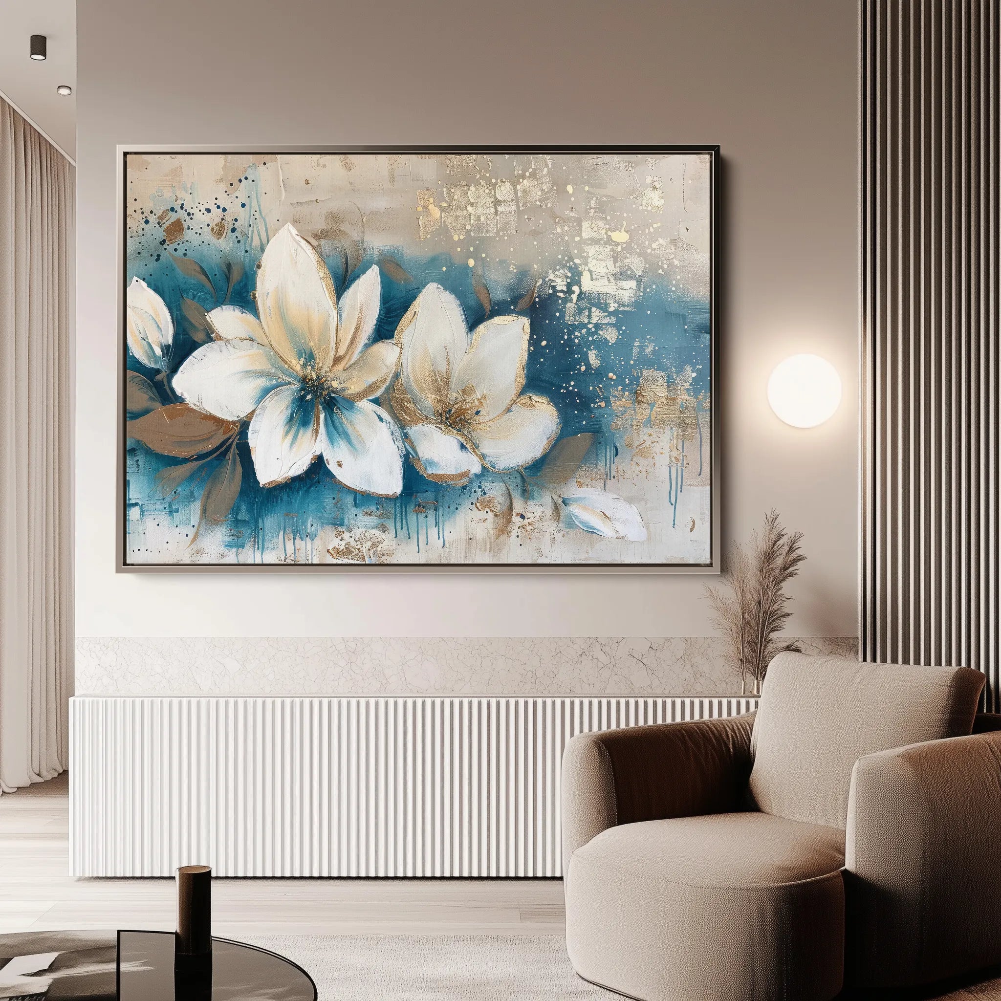Floral 479 Canvas Art 18" x 24" / 45 x 60 cm / Black