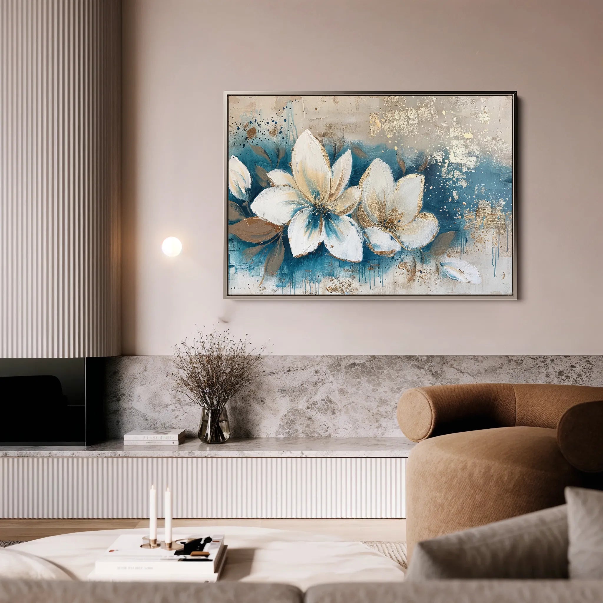 Floral 479 Canvas Art 18" x 24" / 45 x 60 cm / Black