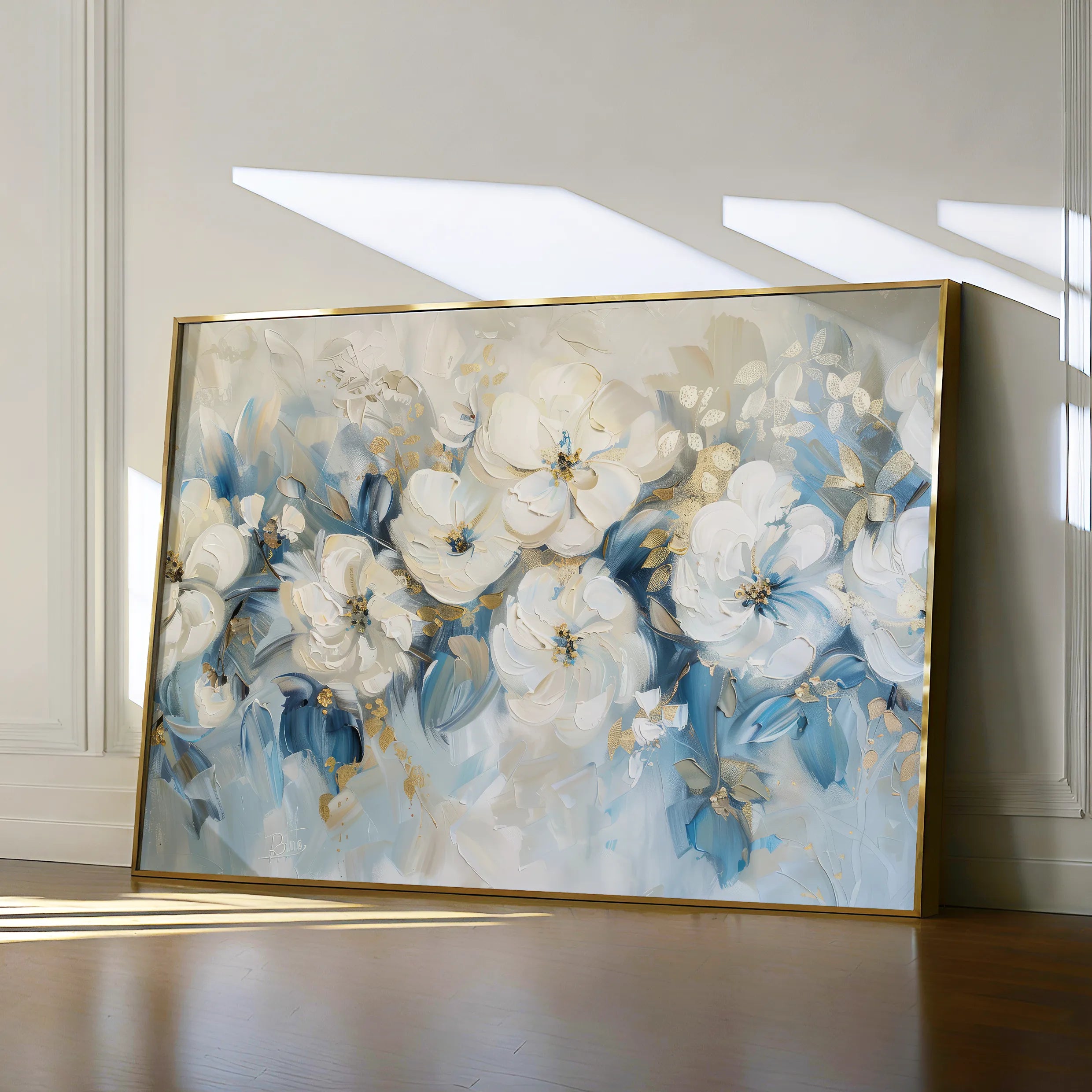 Floral 480 Canvas Art 18" x 24" / 45 x 60 cm / Black