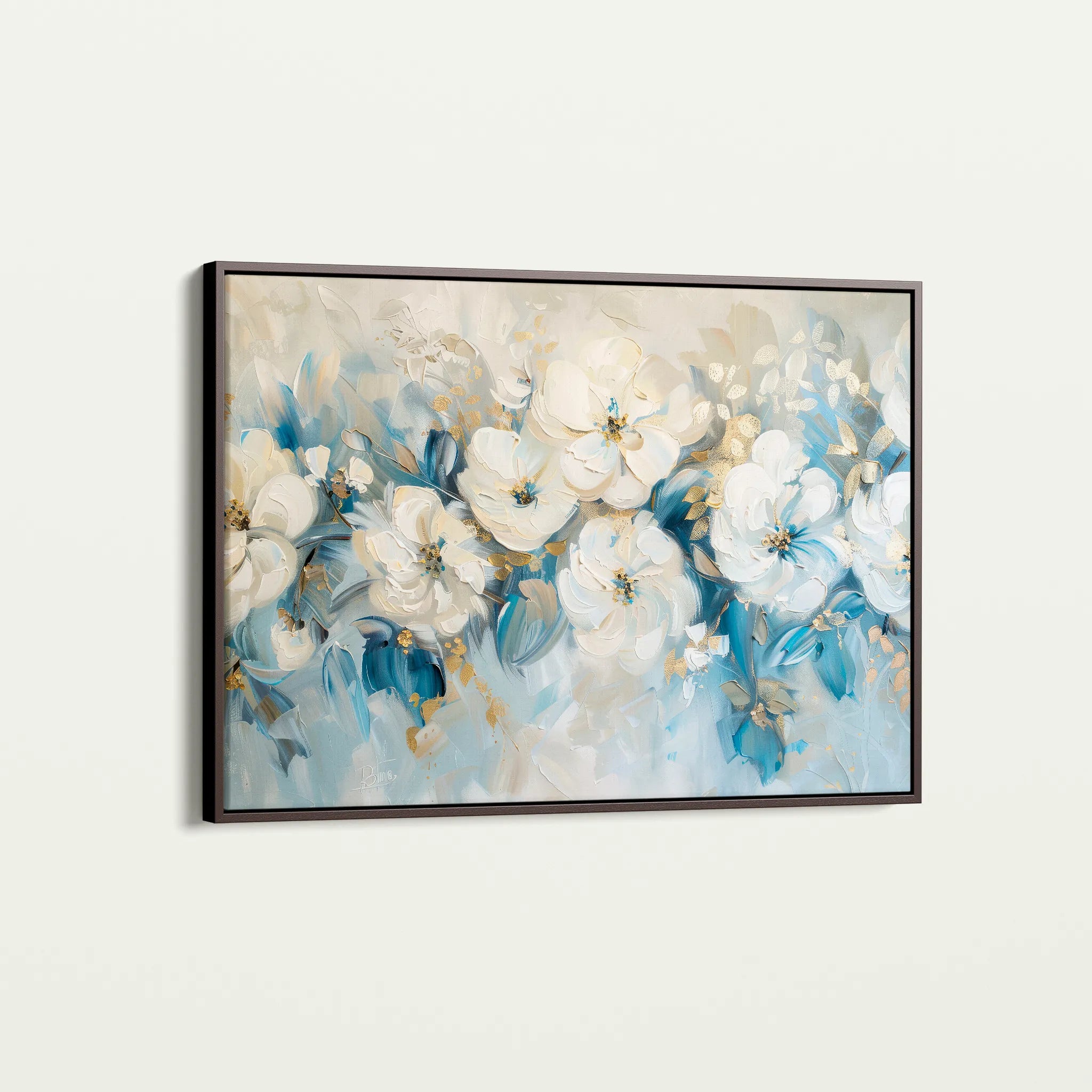 Floral 480 Canvas Art 18" x 24" / 45 x 60 cm / Black