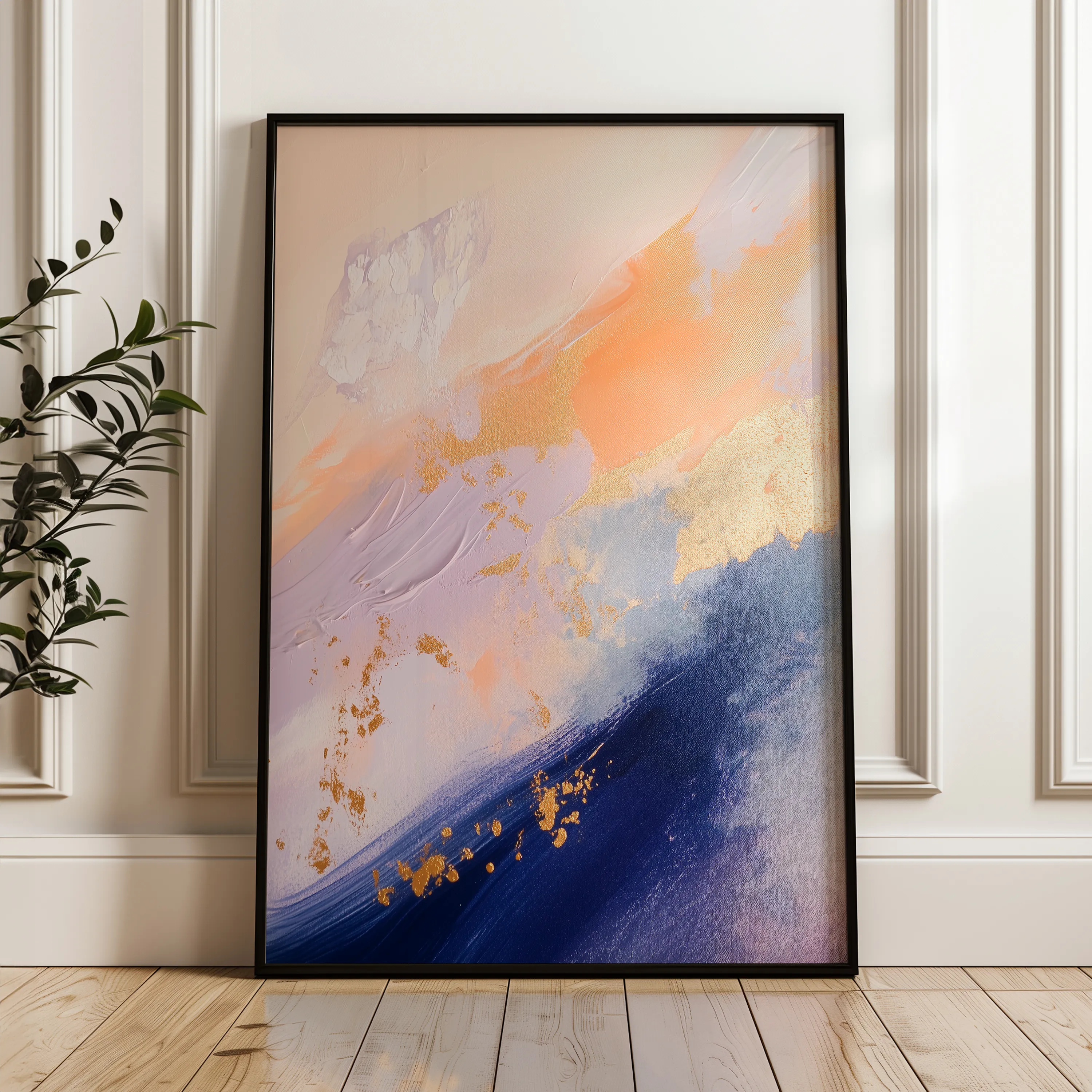 Abstract 481 Canvas Art 18" x 24" / 45 x 60 cm / Black