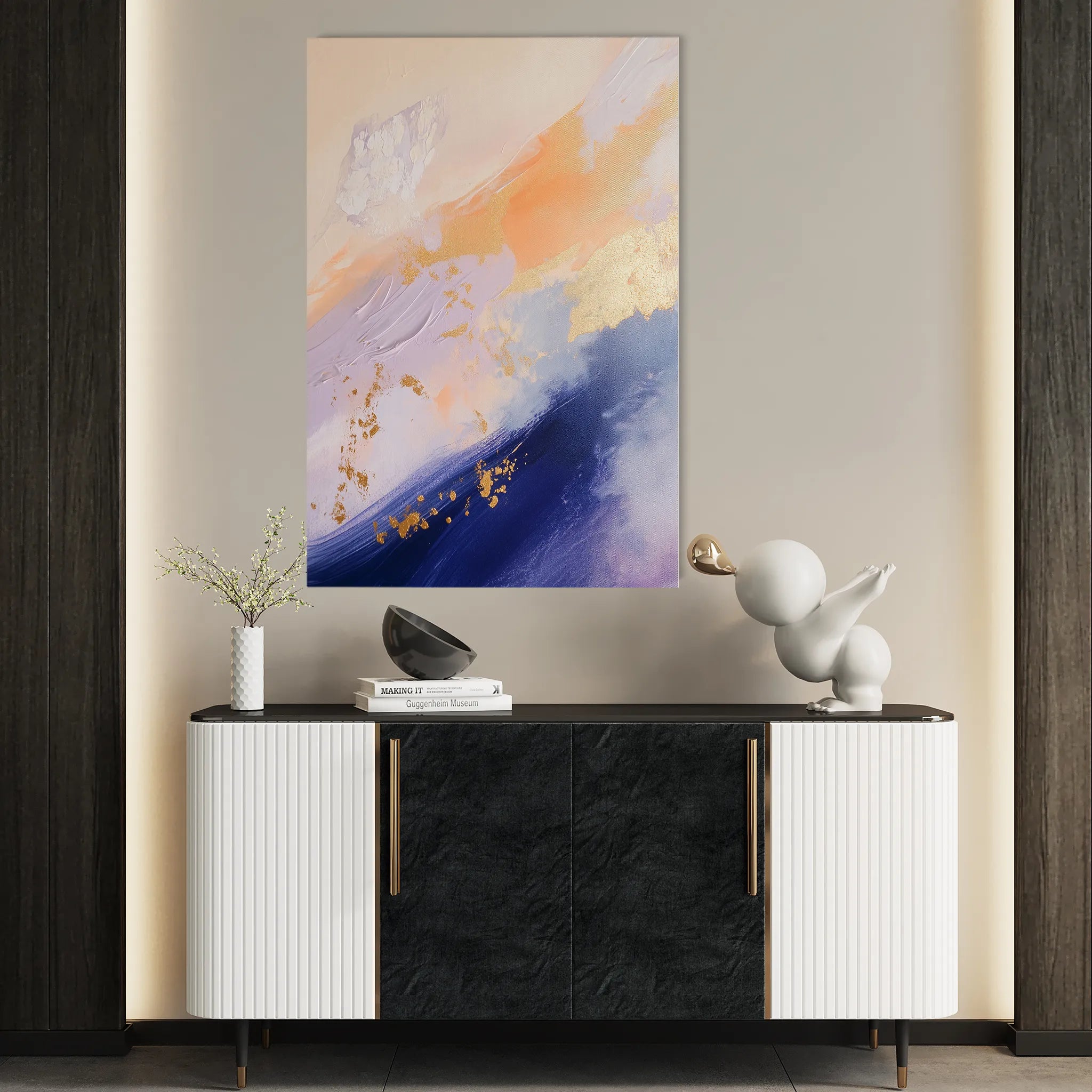 Abstract 481 Canvas Art 18" x 24" / 45 x 60 cm / Black