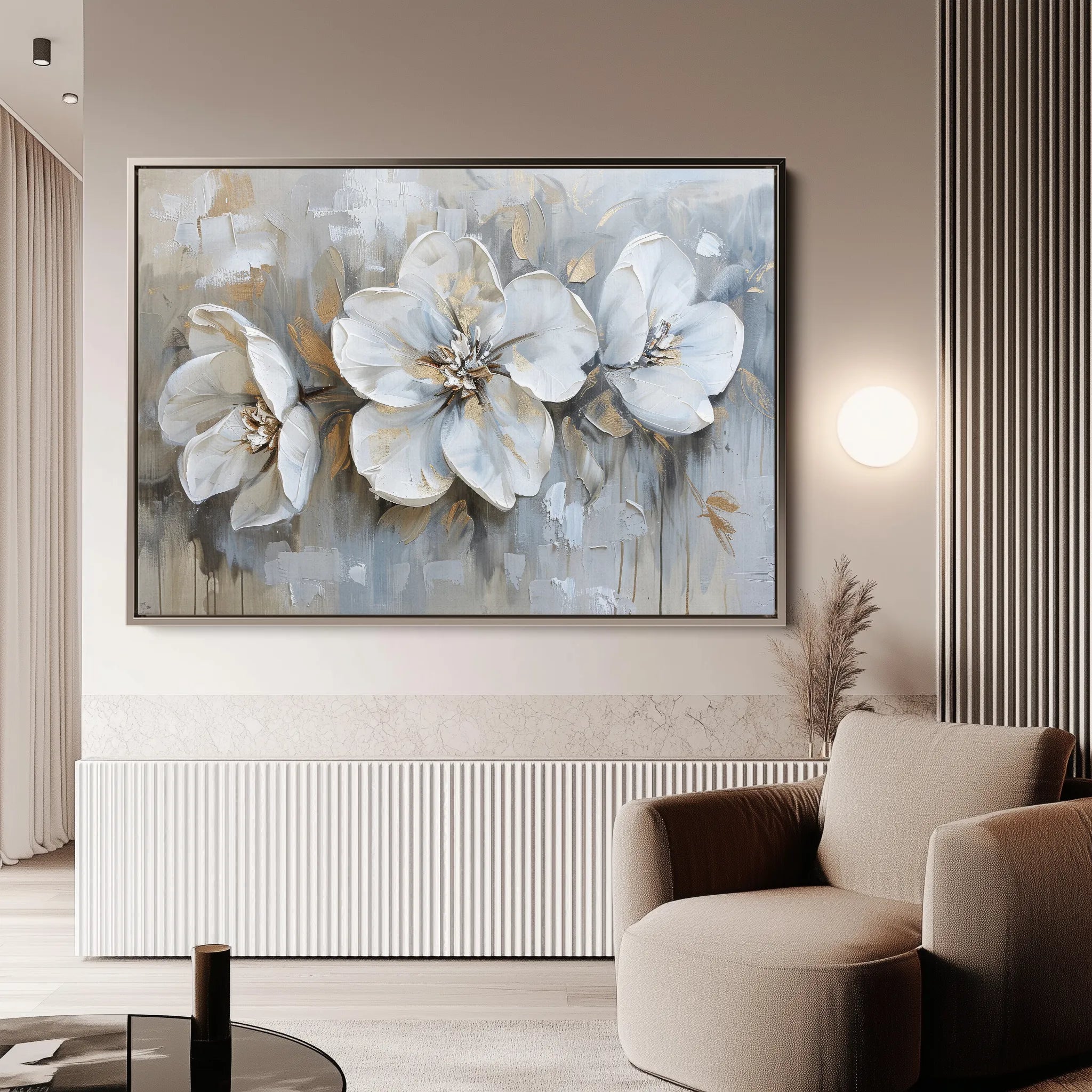 Floral 482 Canvas Art 18" x 24" / 45 x 60 cm / Black