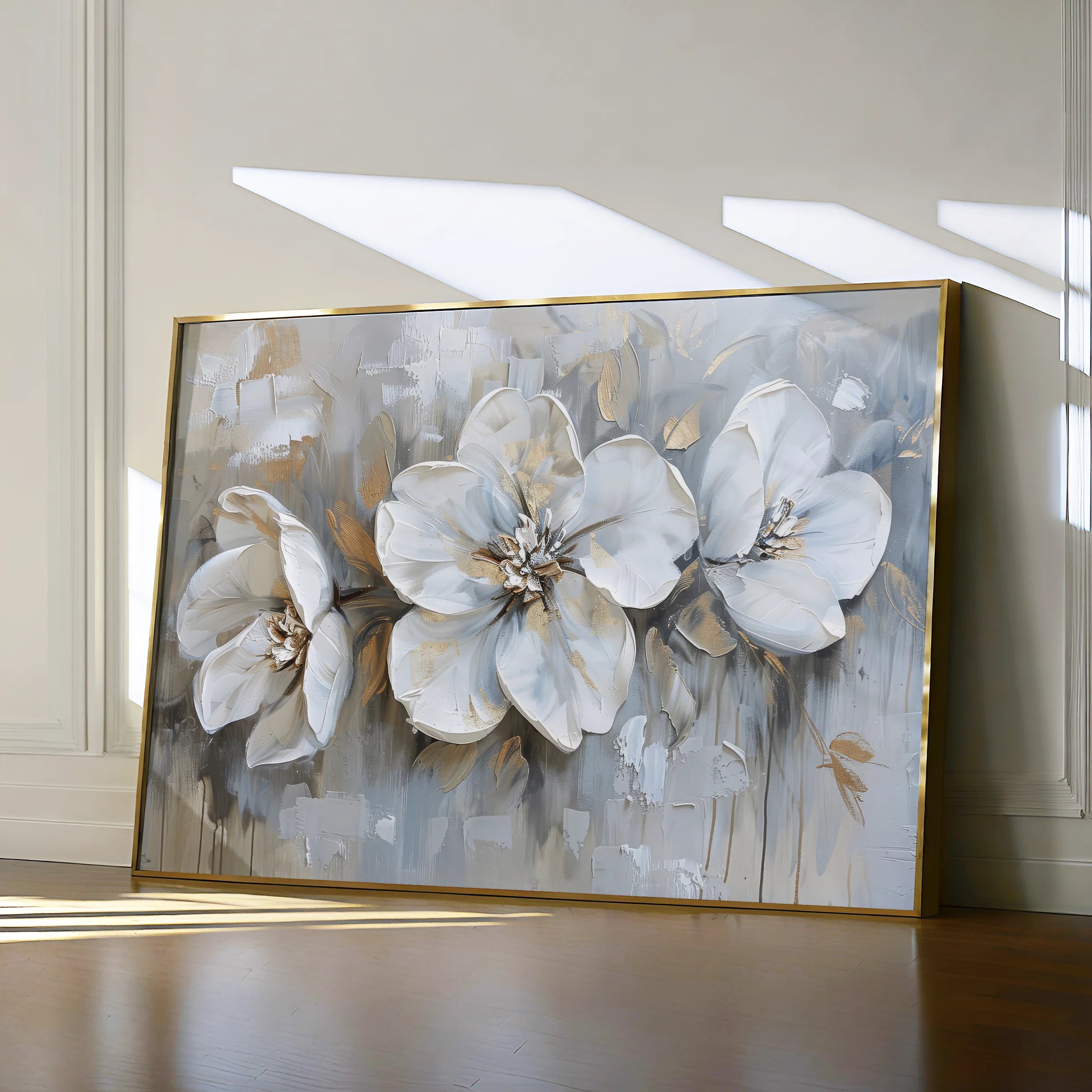 Floral 482 Canvas Art 18" x 24" / 45 x 60 cm / Black