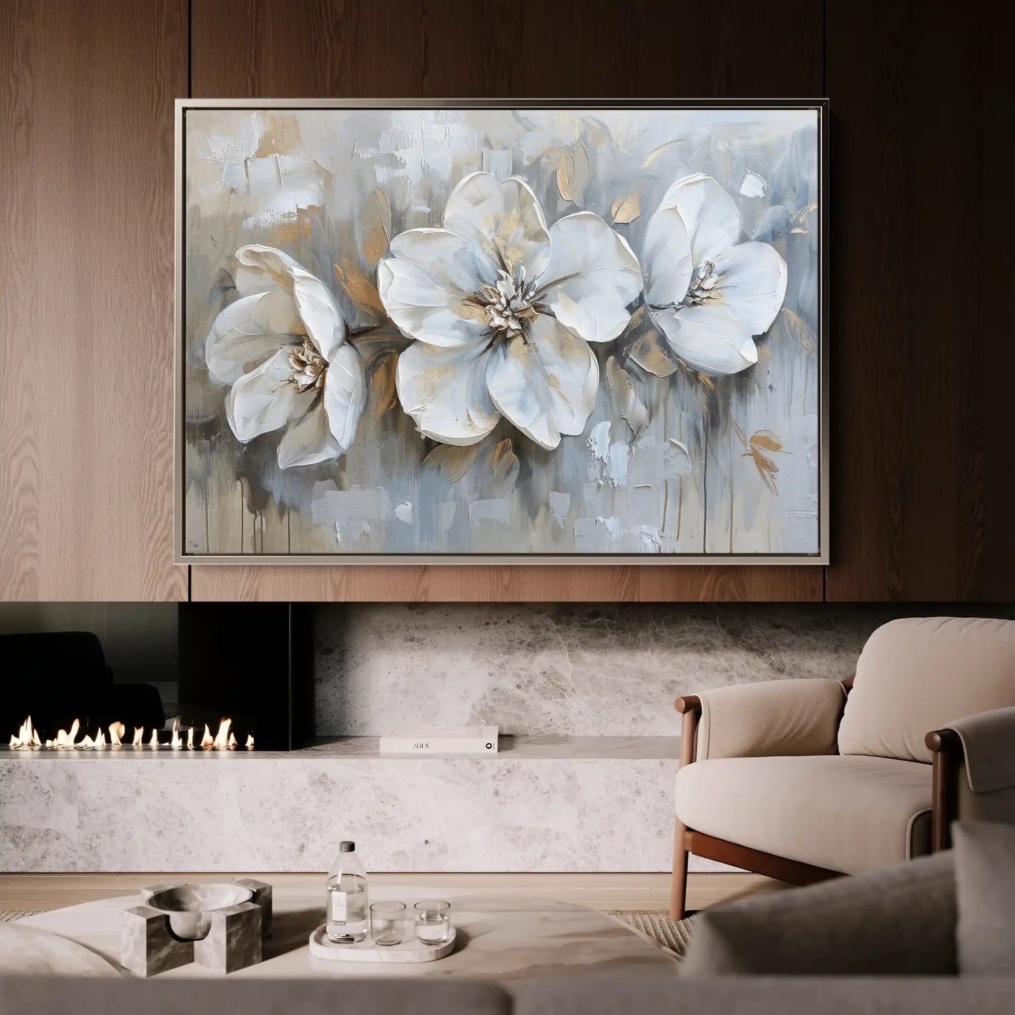 Floral 482 Canvas Art 60 x 40 cm / Black
