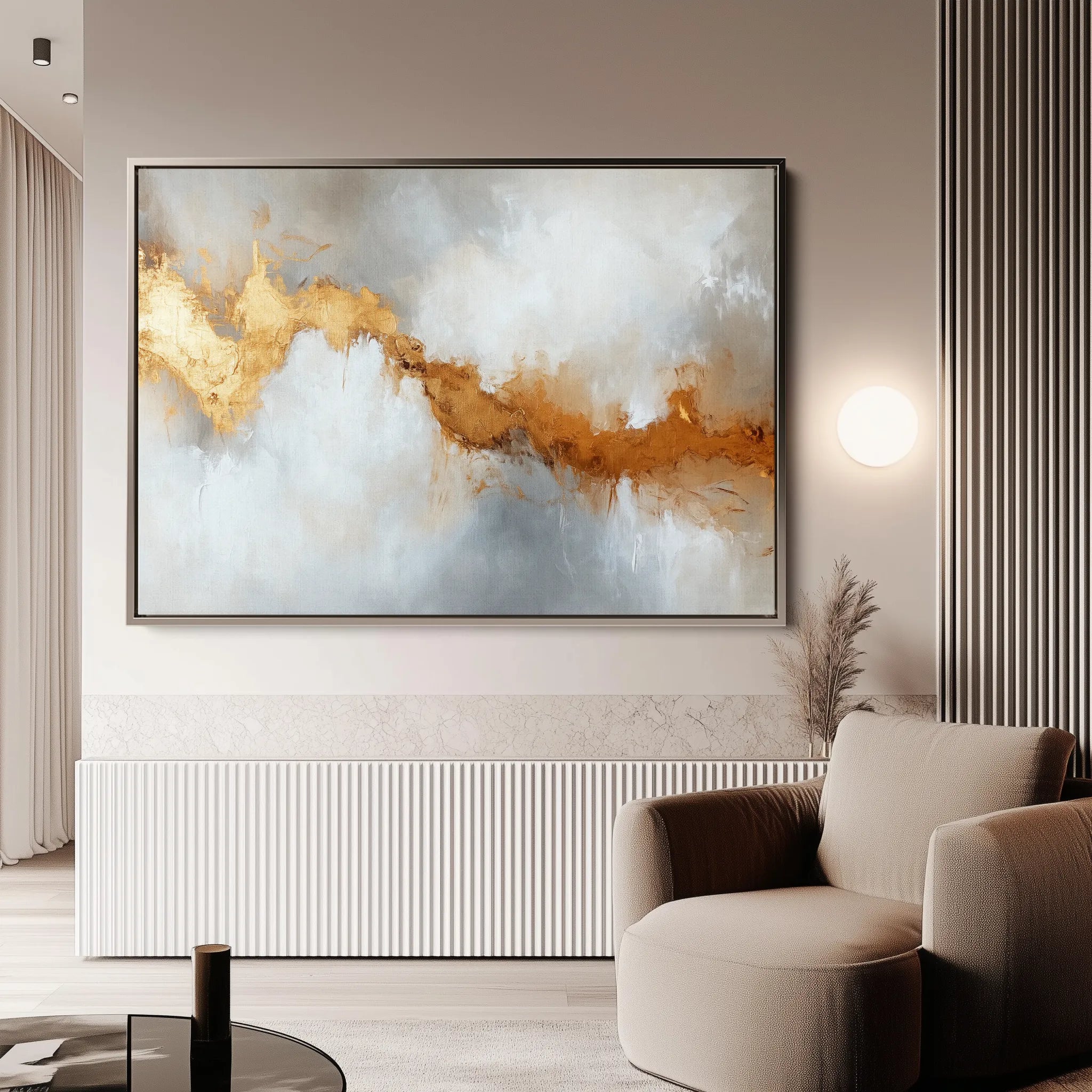 Abstract 483 Canvas Art 18" x 24" / 45 x 60 cm / Black