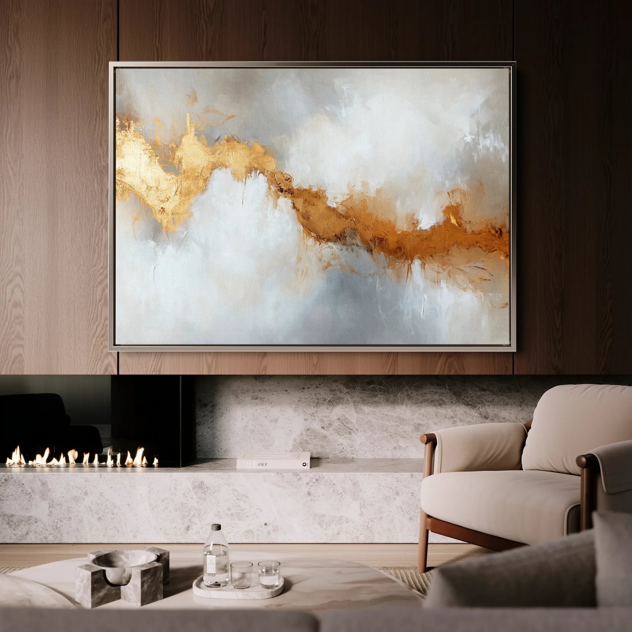 Abstract 483 Canvas Art 18" x 24" / 45 x 60 cm / Black