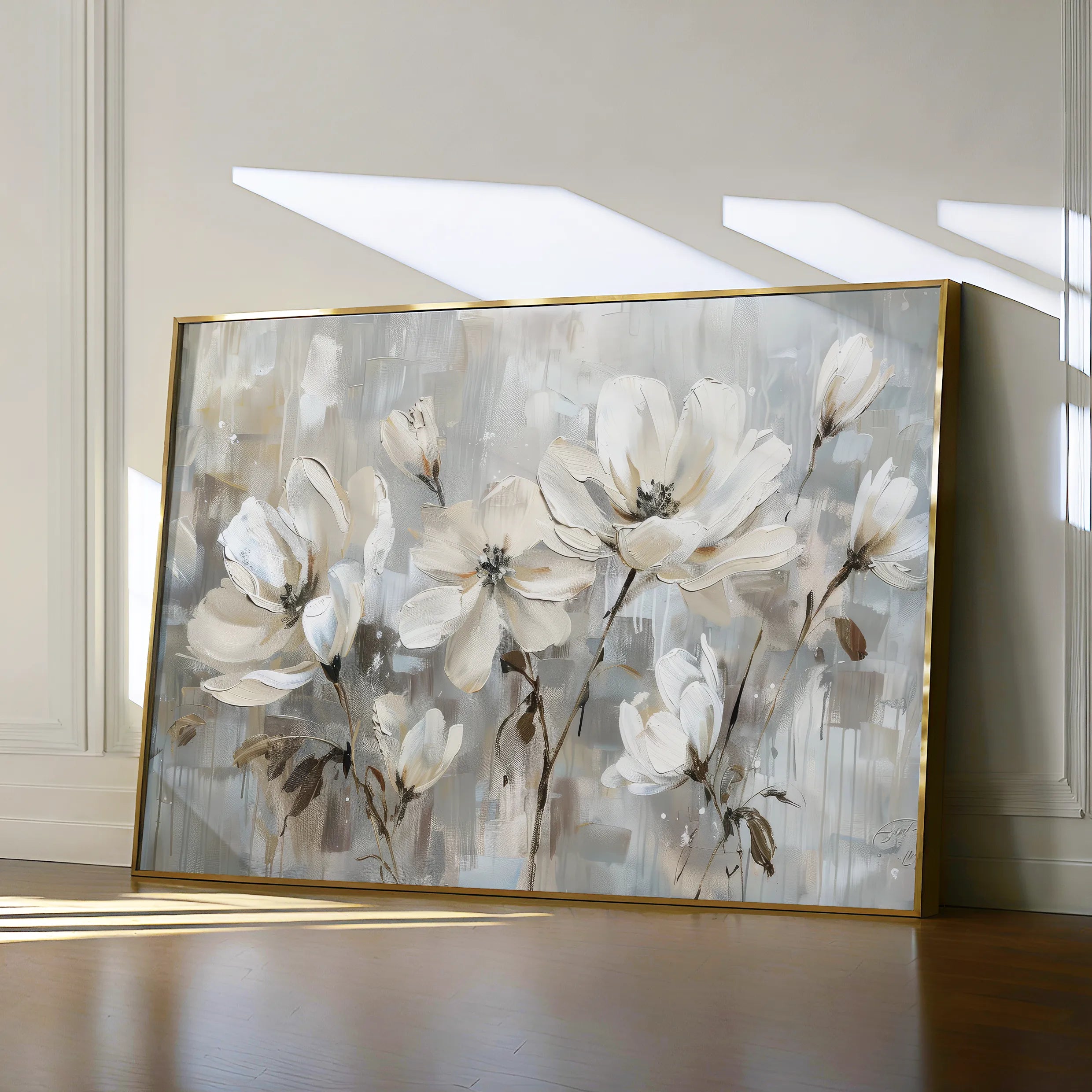 Floral 483 Canvas Art 18" x 24" / 45 x 60 cm / Black