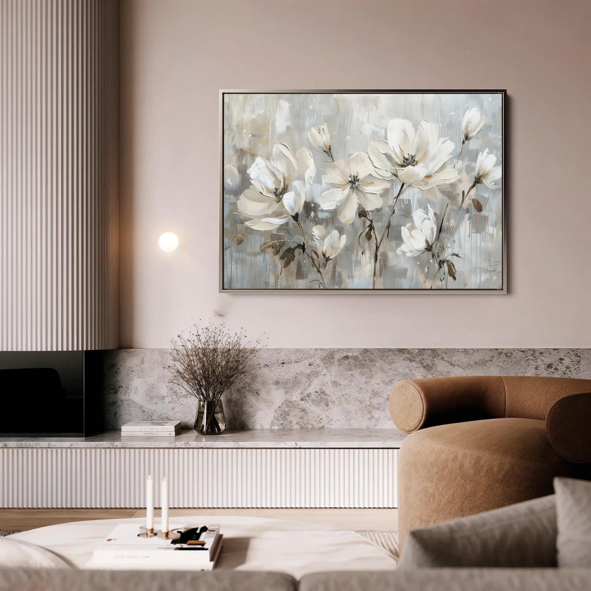 Floral 483 Canvas Art 18" x 24" / 45 x 60 cm / Black