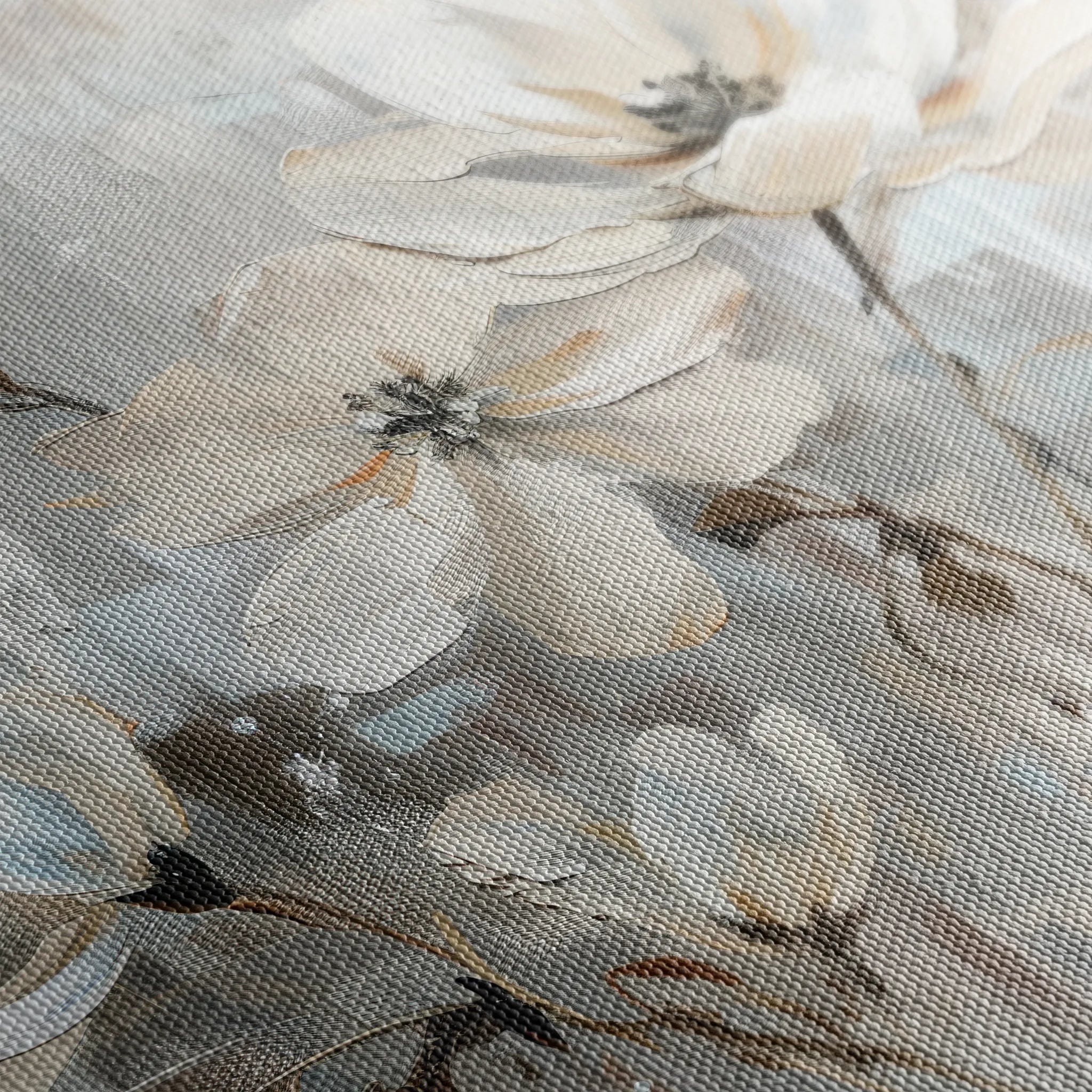 Floral 483 Canvas Art 18" x 24" / 45 x 60 cm / Black