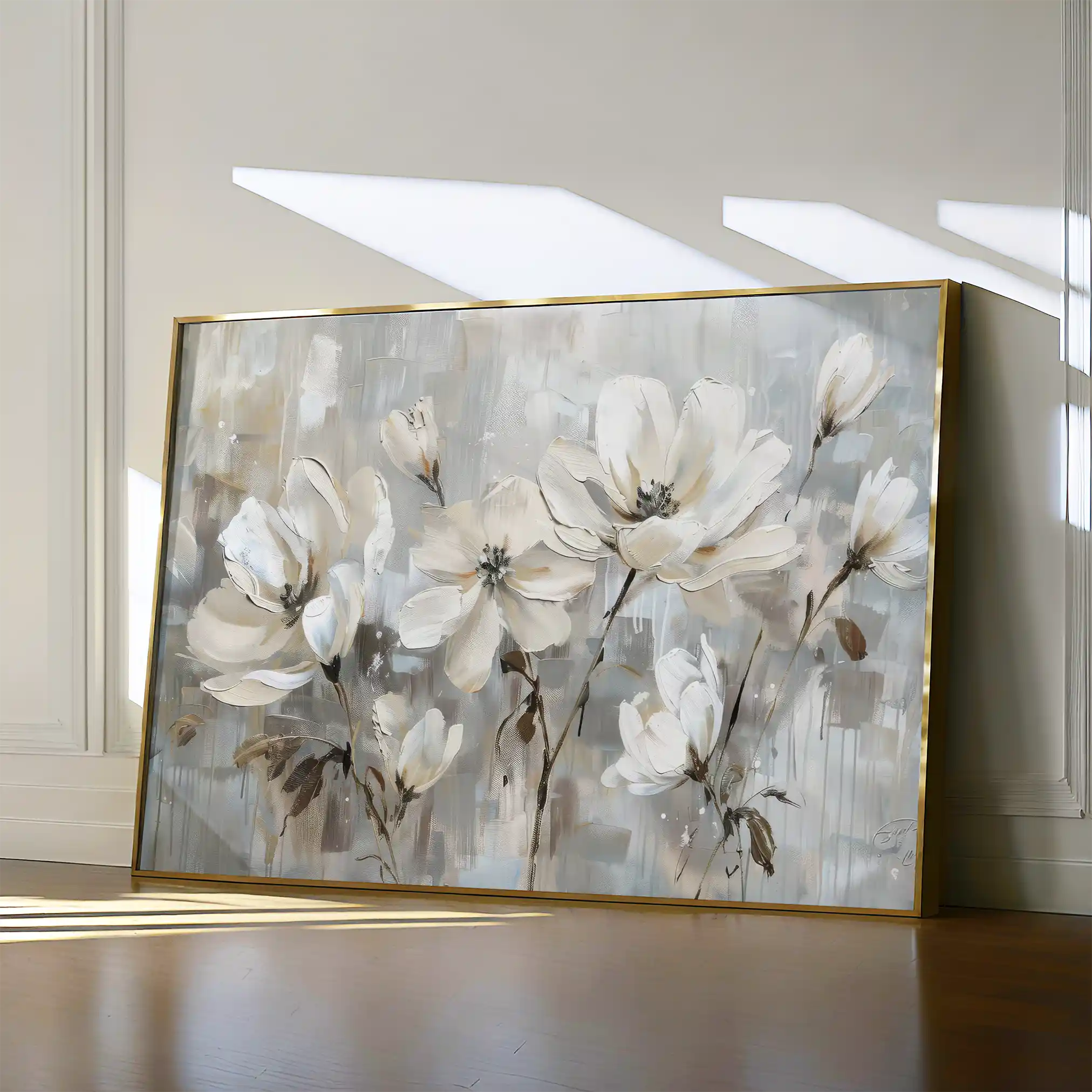 Floral 483 Canvas Art 60 x 40 cm / Black