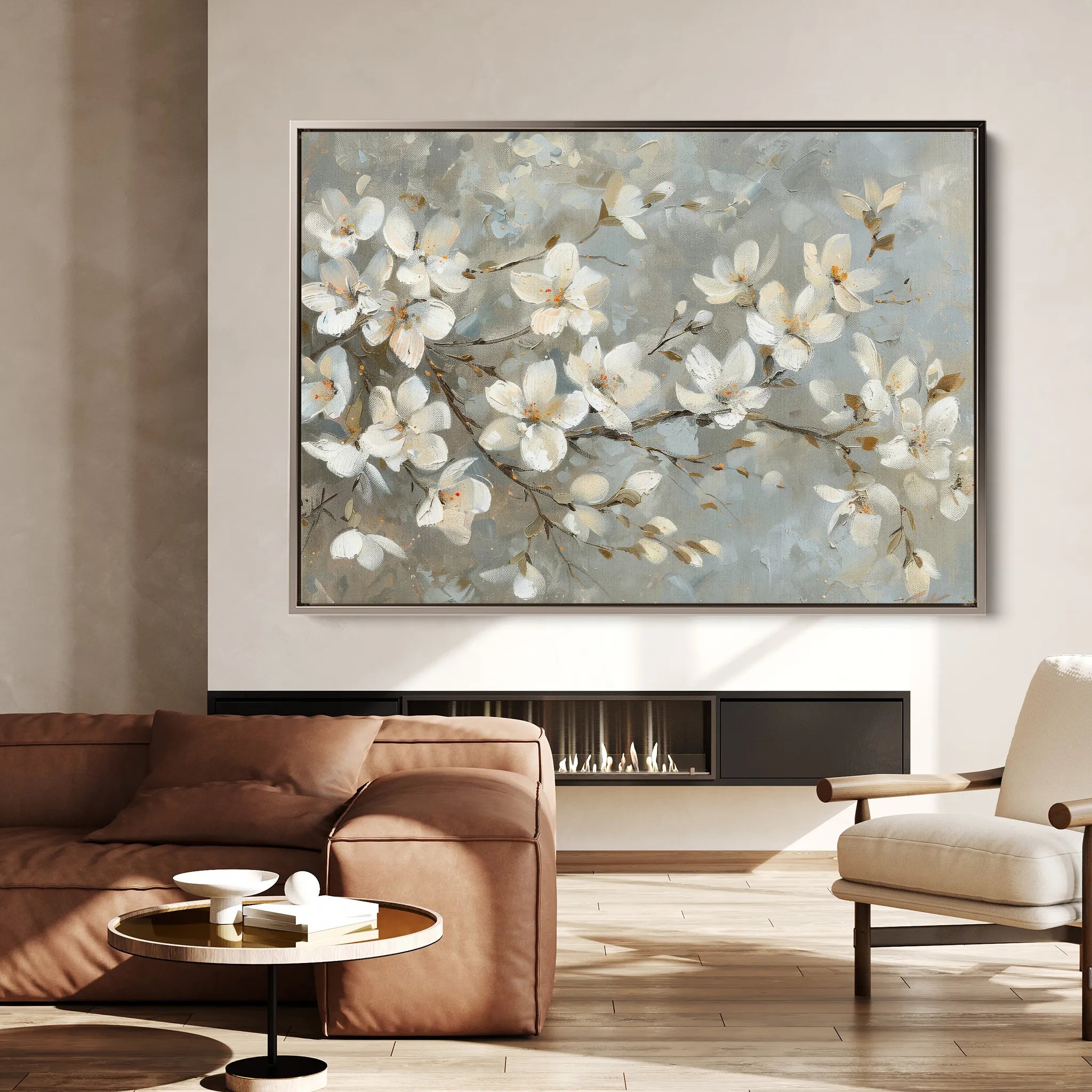 Floral 484 Canvas Art 18" x 24" / 45 x 60 cm / Black