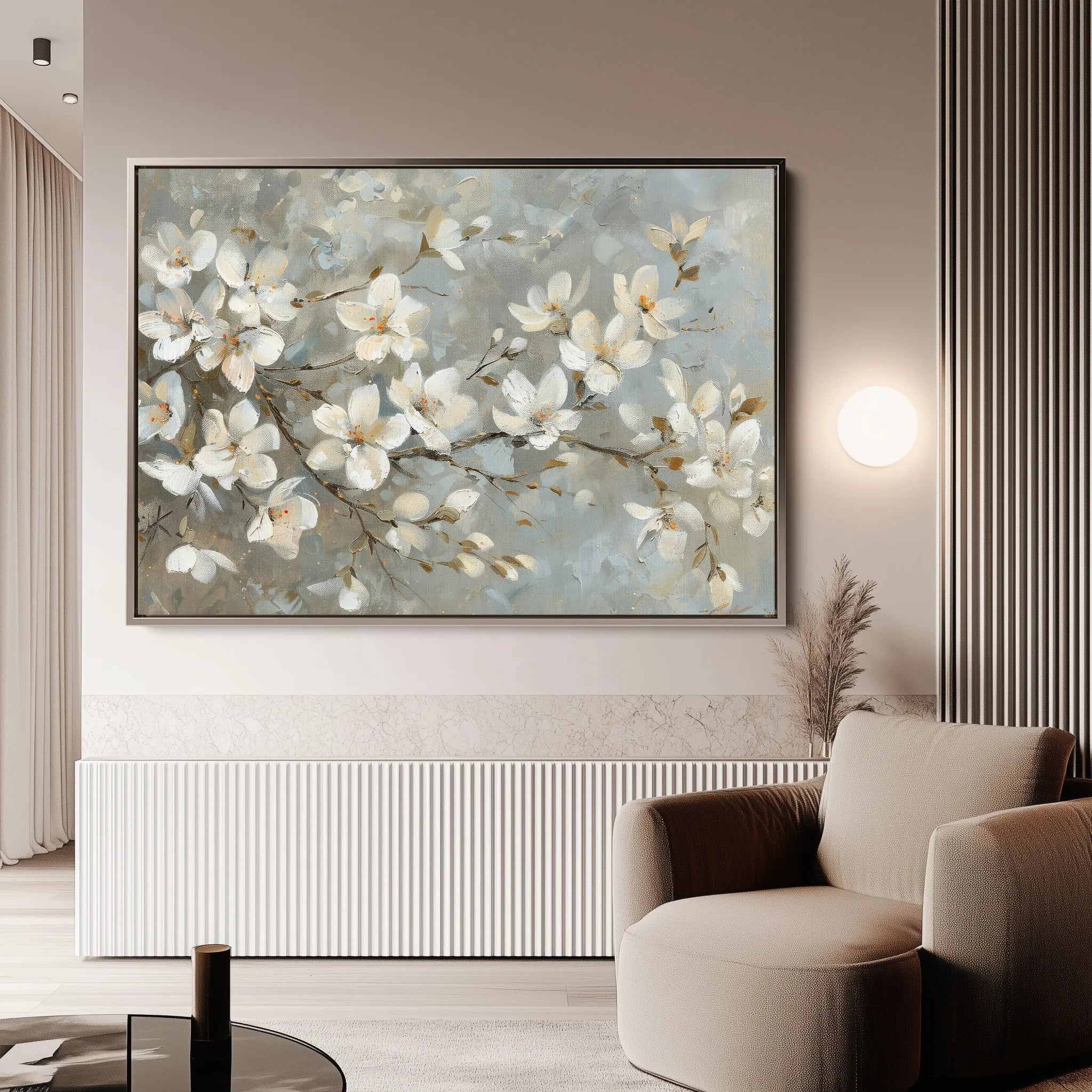Floral 484 Canvas Art 18" x 24" / 45 x 60 cm / Black