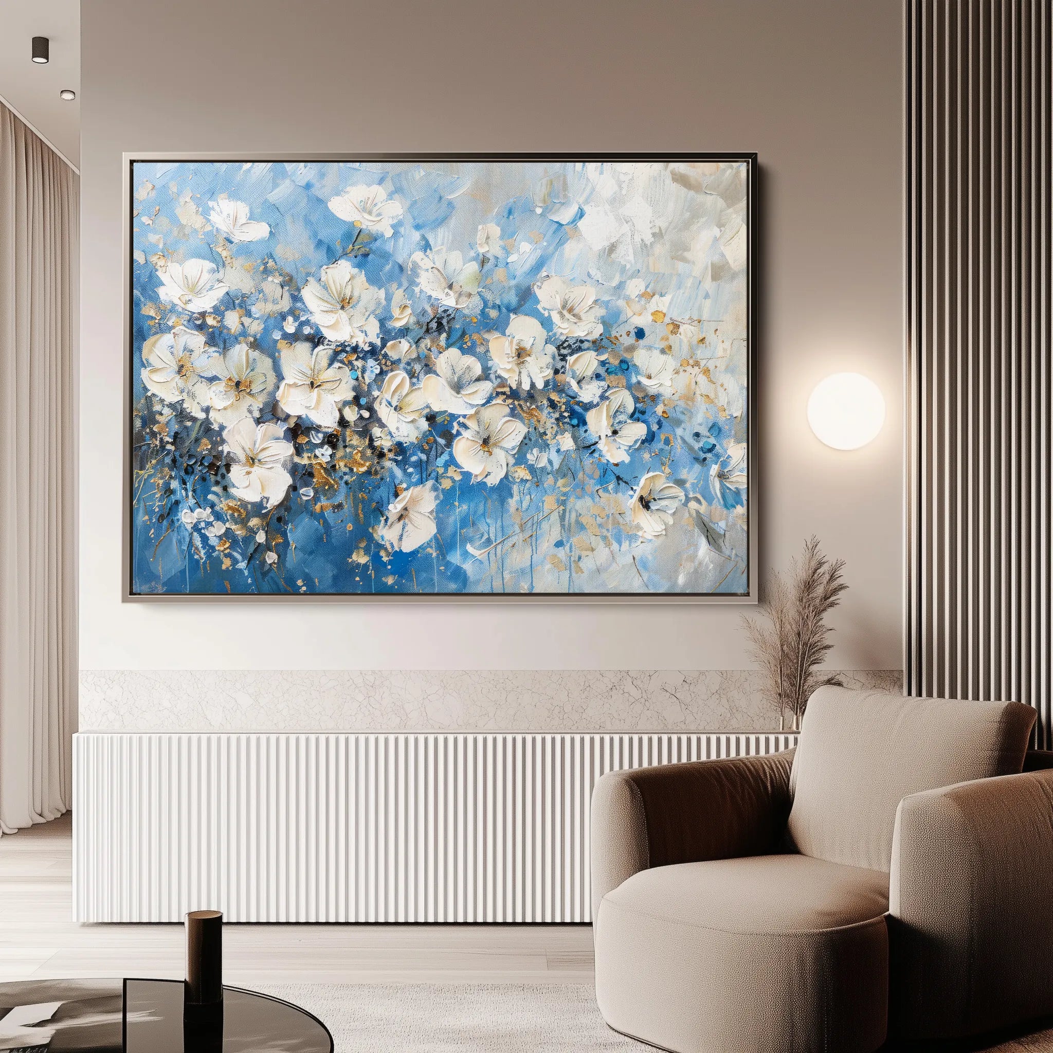 Floral 485 Canvas Art 18" x 24" / 45 x 60 cm / Black